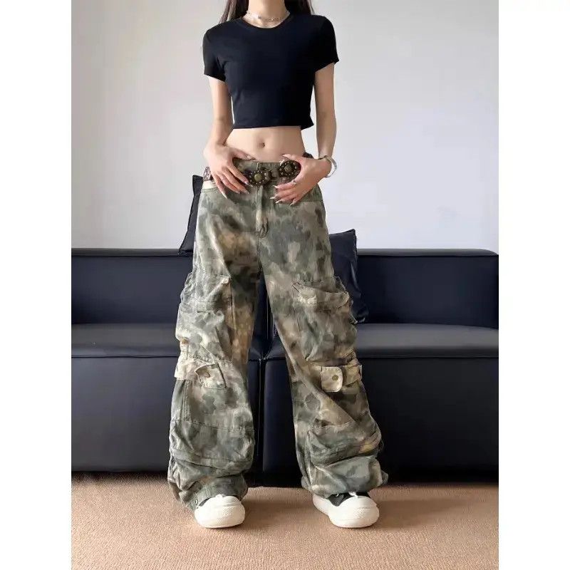 Japanese Brand Retro loose camouflage wide leg pocket jeans Size US 32 / EU 48 - 1 Thumbnail
