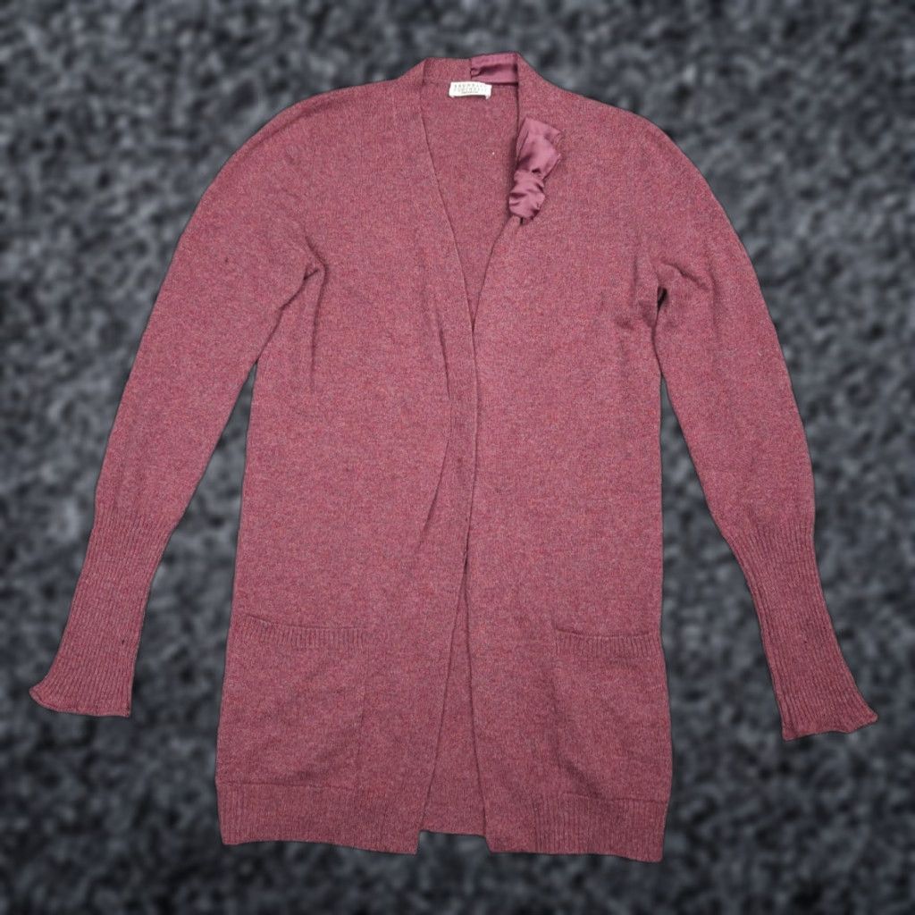 Brunello Cucinelli Brunello Cucinelli Cardigan Sweater Womens XS Pink Cashmere Knit - Holes - Casual Business Size XS / US 0-2 / IT 36-38 - 1 Thumbnail