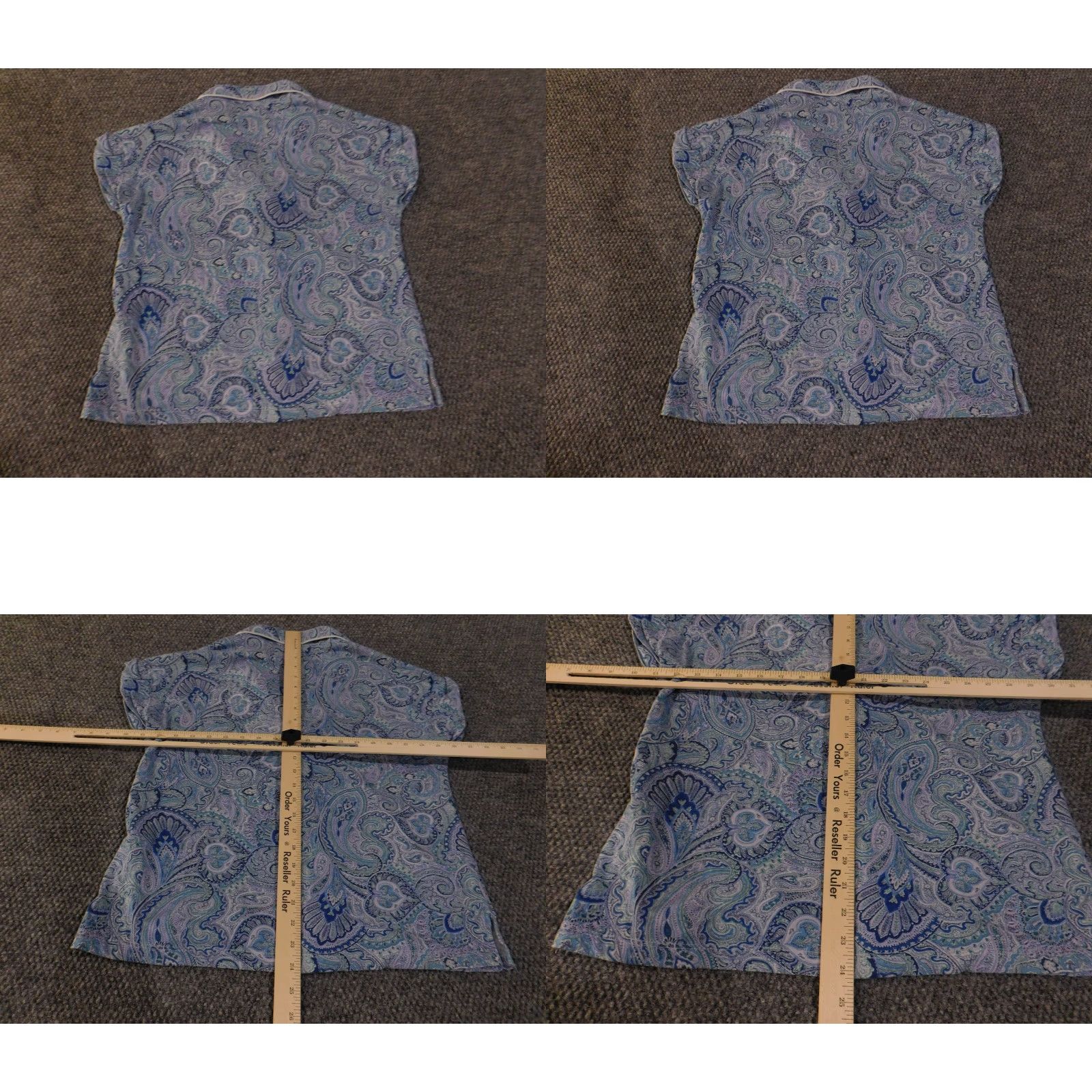 Ralph Lauren Lauren Ralph Lauren Pajama Top Womens M Blue Paisley Short Sleeve Button up Size M / US 6-8 / IT 42-44 - 8 Thumbnail
