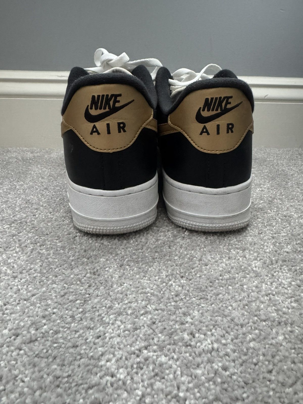 Nike Black & Gold Nike Air Force 1 Size US 12 / EU 45 - 4 Thumbnail