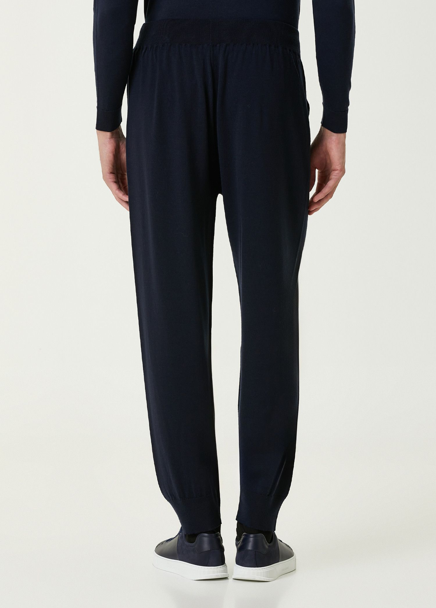 John Smedley JOHN SMEDLEY Henning navy blue knit wool sweatpants XL Size US 36 / EU 52 - 3 Thumbnail
