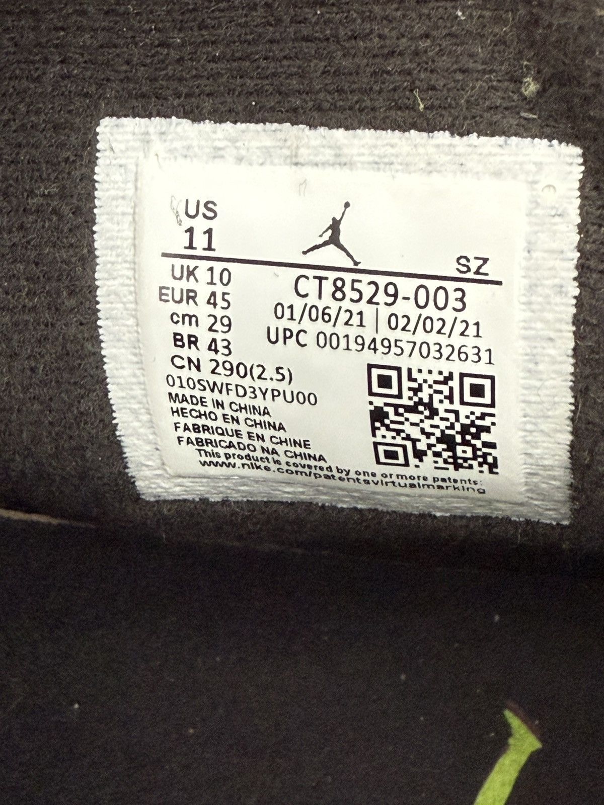 Jordan Brand *** RARE JORDAN 6 ELECTRIC GREEN Size US 11 / EU 44 - 6 Thumbnail