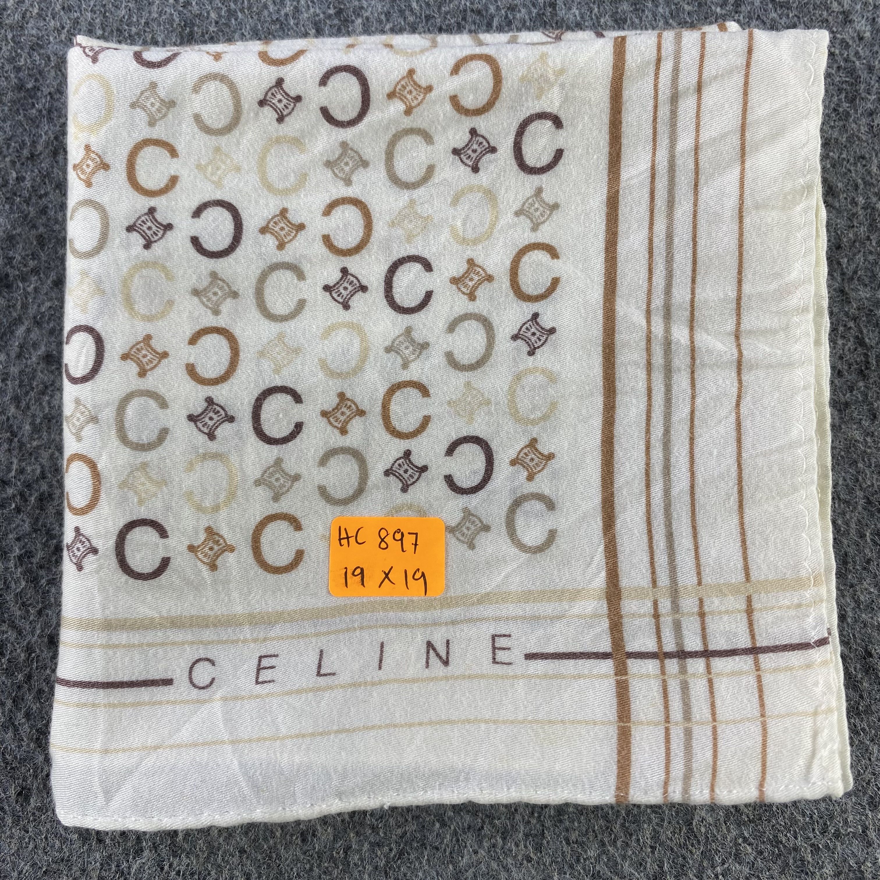Vintage cEliNe Monogram Handkerchief/Neckerchief/Bandana HC897 Size ONE SIZE - 7 Thumbnail