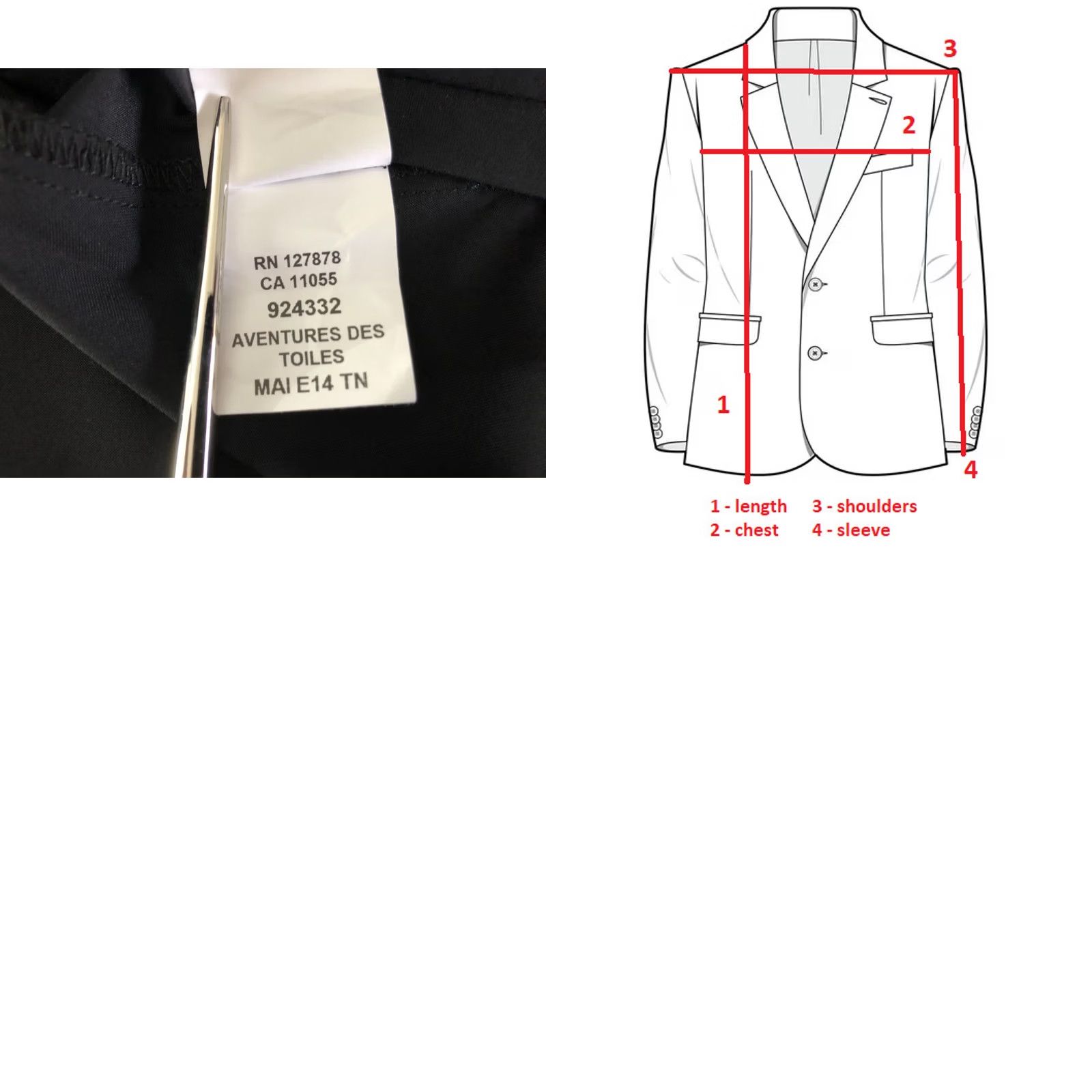 Vintage Aventures Des Toiles Womens Jacket - Black Polyamide Single-Breasted - 38" Size Size XS / US 0-2 / IT 36-38 - 9 Thumbnail