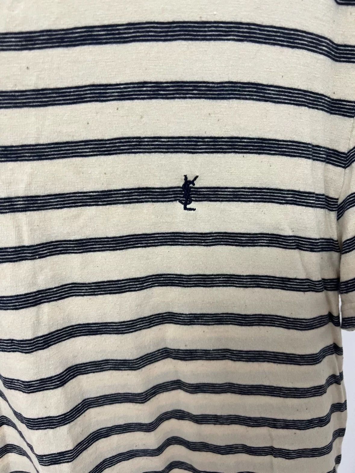Saint Laurent Paris × Yves Saint Laurent SAINT LAURENT SS22 striped round neck short sleeve T-shirt Size US M / EU 48-50 / 2 - 3 Thumbnail