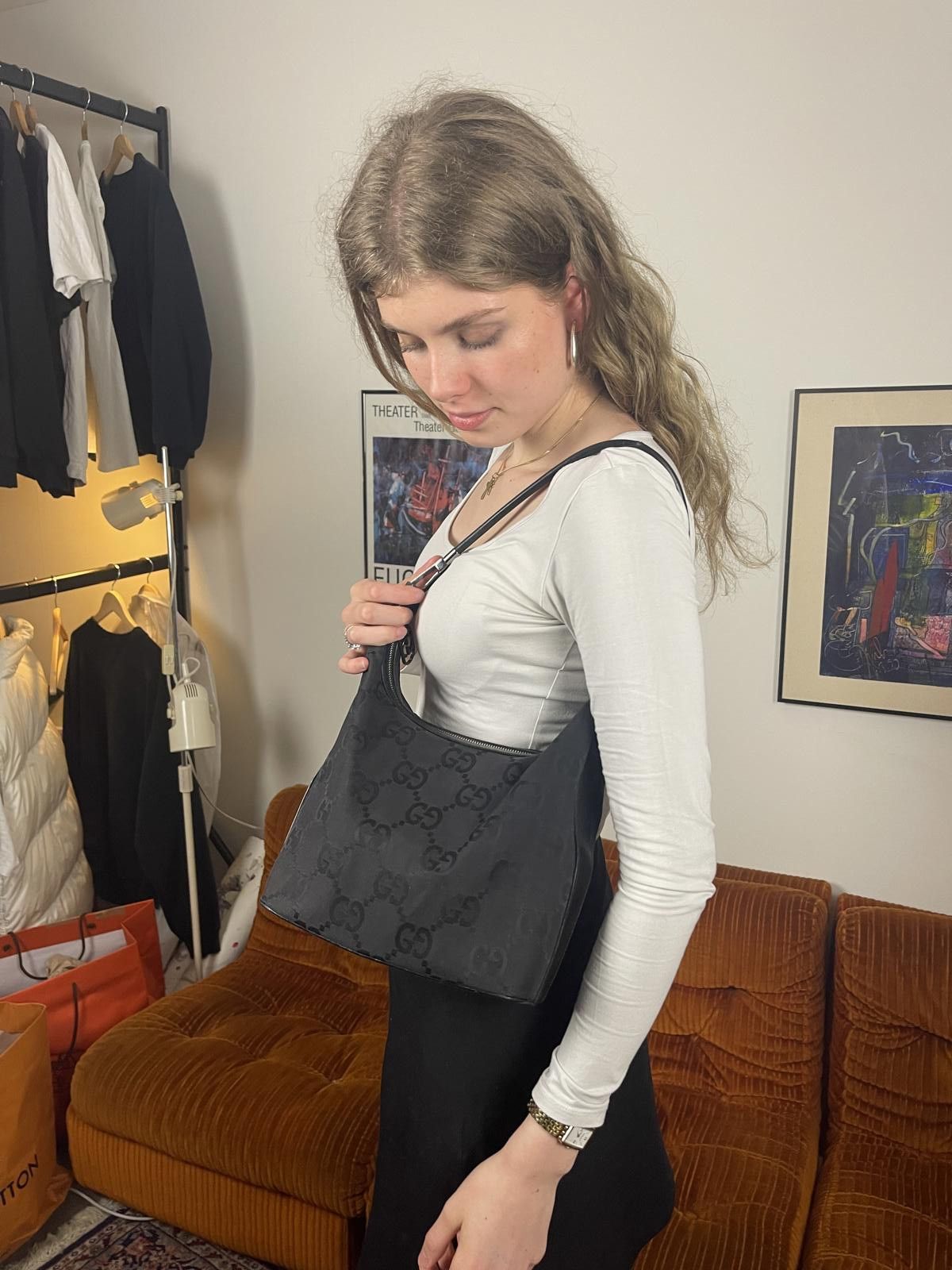 Gucci Gucci - Black Monogram Shoulder Bag Size ONE SIZE - 1 Thumbnail