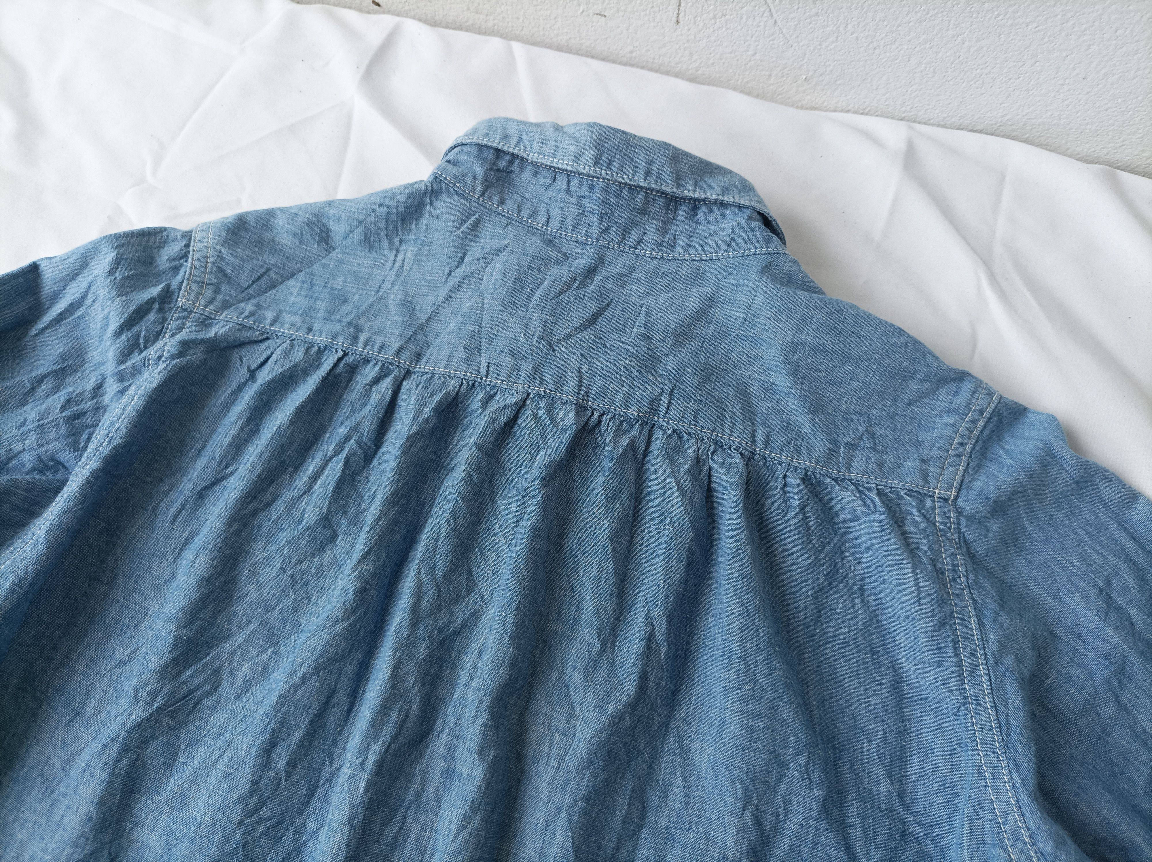 FOB Factory (S345) FOB Studio Ecru Chambray Work Shirt S Size S / US 4 / IT 40 - 12 Thumbnail