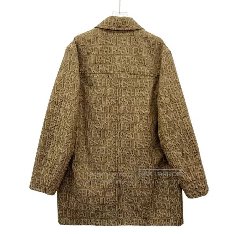 Versace Versace Brown logo lettering printed with lapels, single-b Size US XL / EU 56 / 4 - 2 Thumbnail