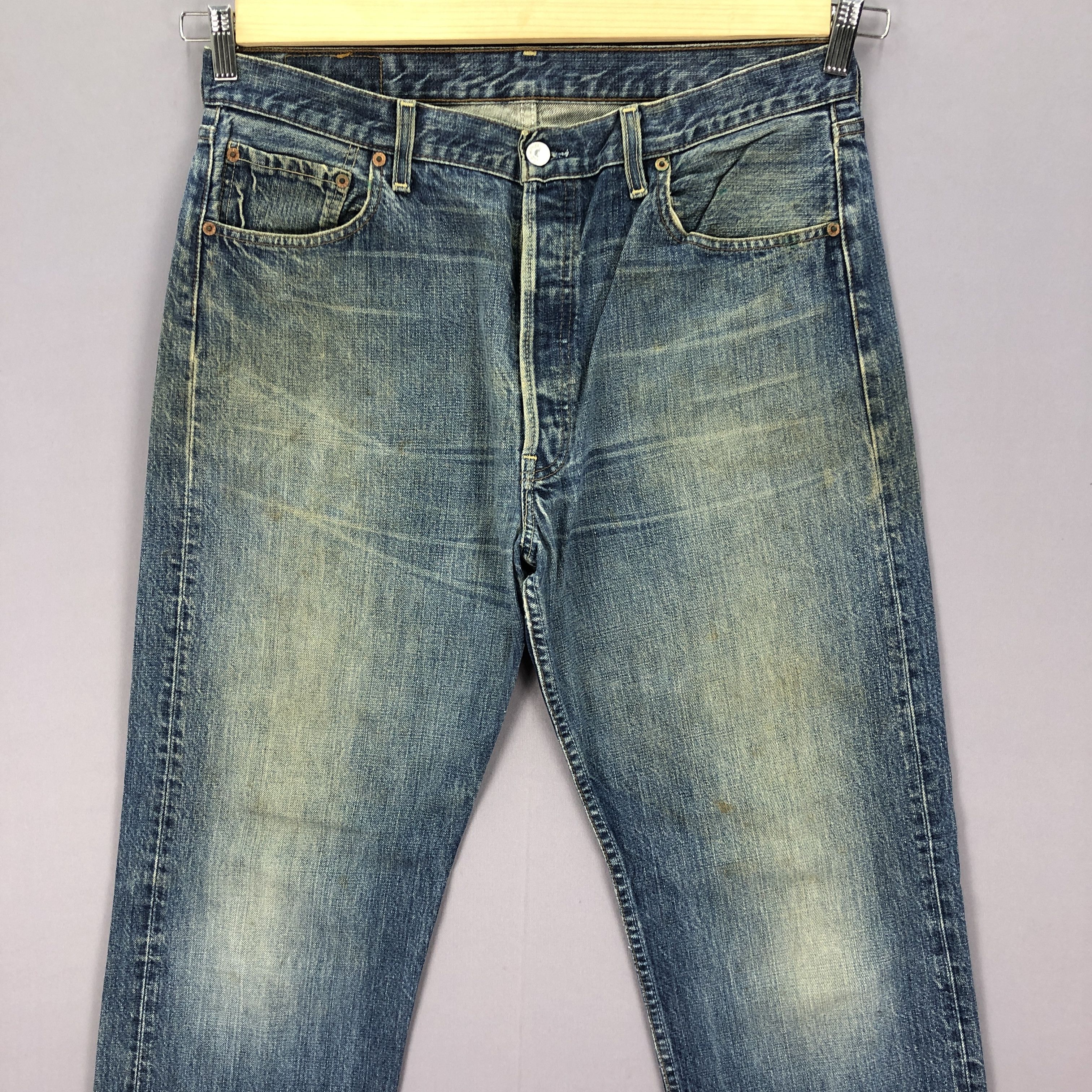 Levi's Vintage 90s Levis 501 Jeans Levi's Stonewash Faded Denim Size US 34 / EU 50 - 3 Thumbnail