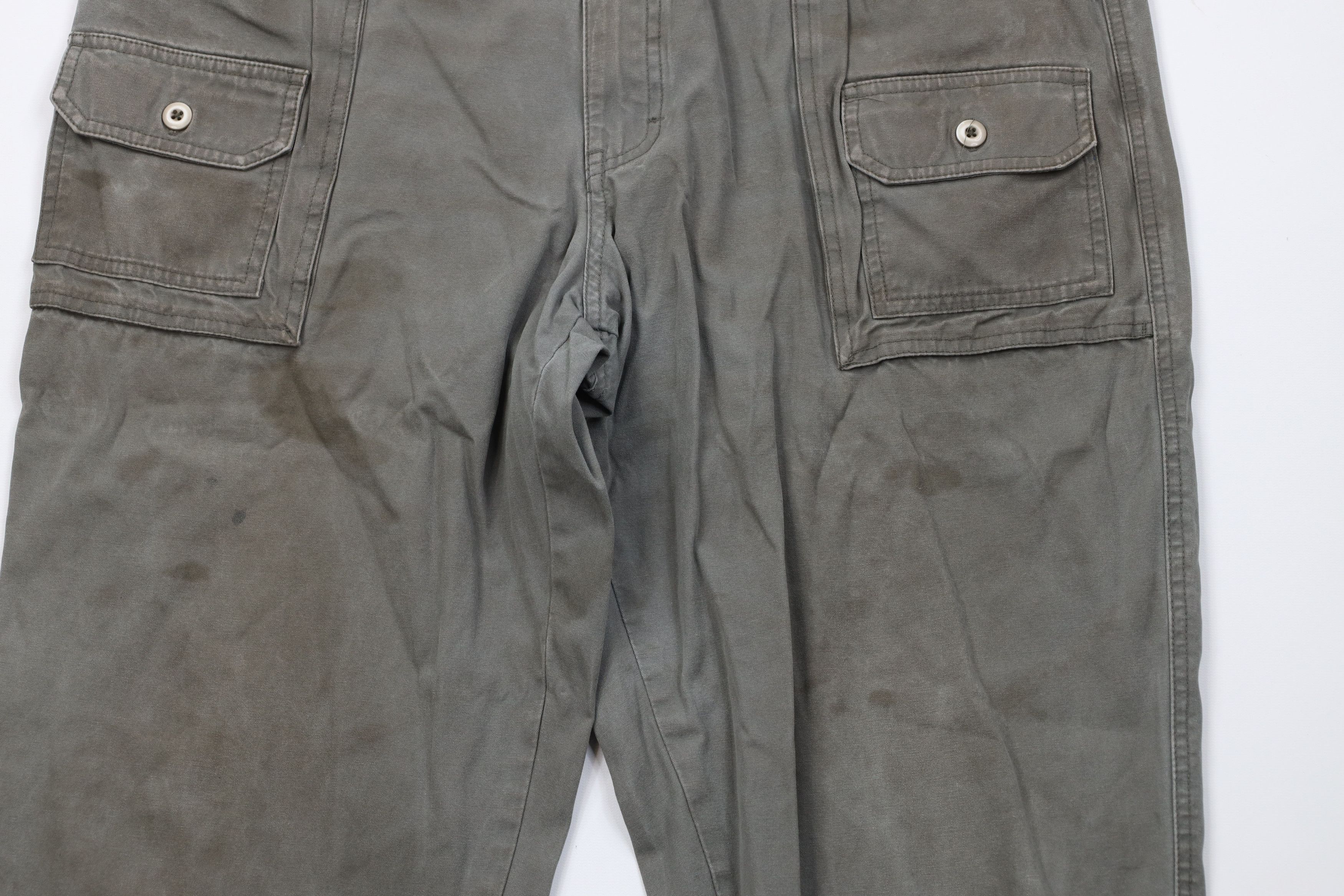 Cabelas Vintage Cabelas Baggy Wide Leg Cargo Pants Green Cotton Size US 38 / EU 54 - 3 Thumbnail