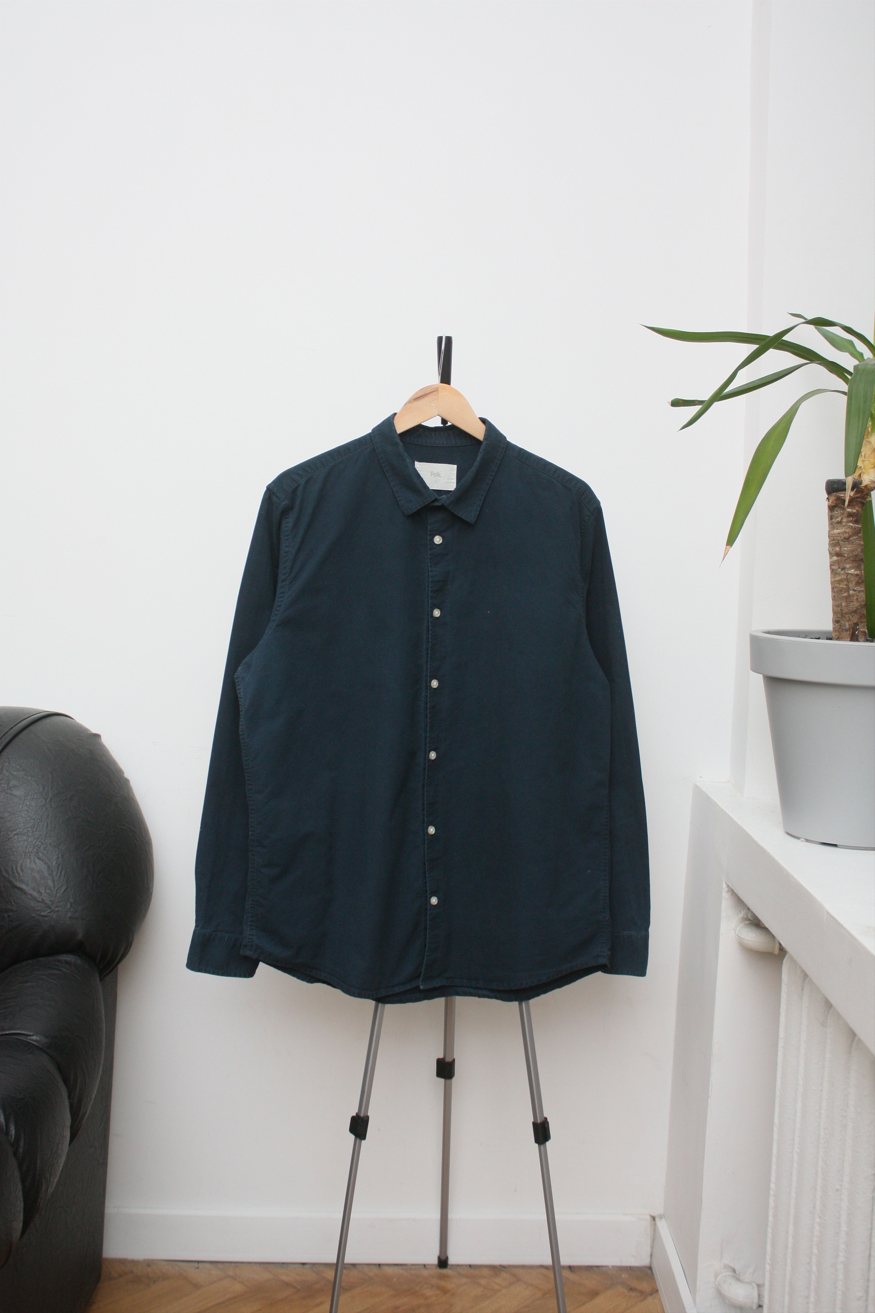 Folk Folk Navy Cotton Shirt Men's Large Size US L / EU 52-54 / 3 - 2 Thumbnail