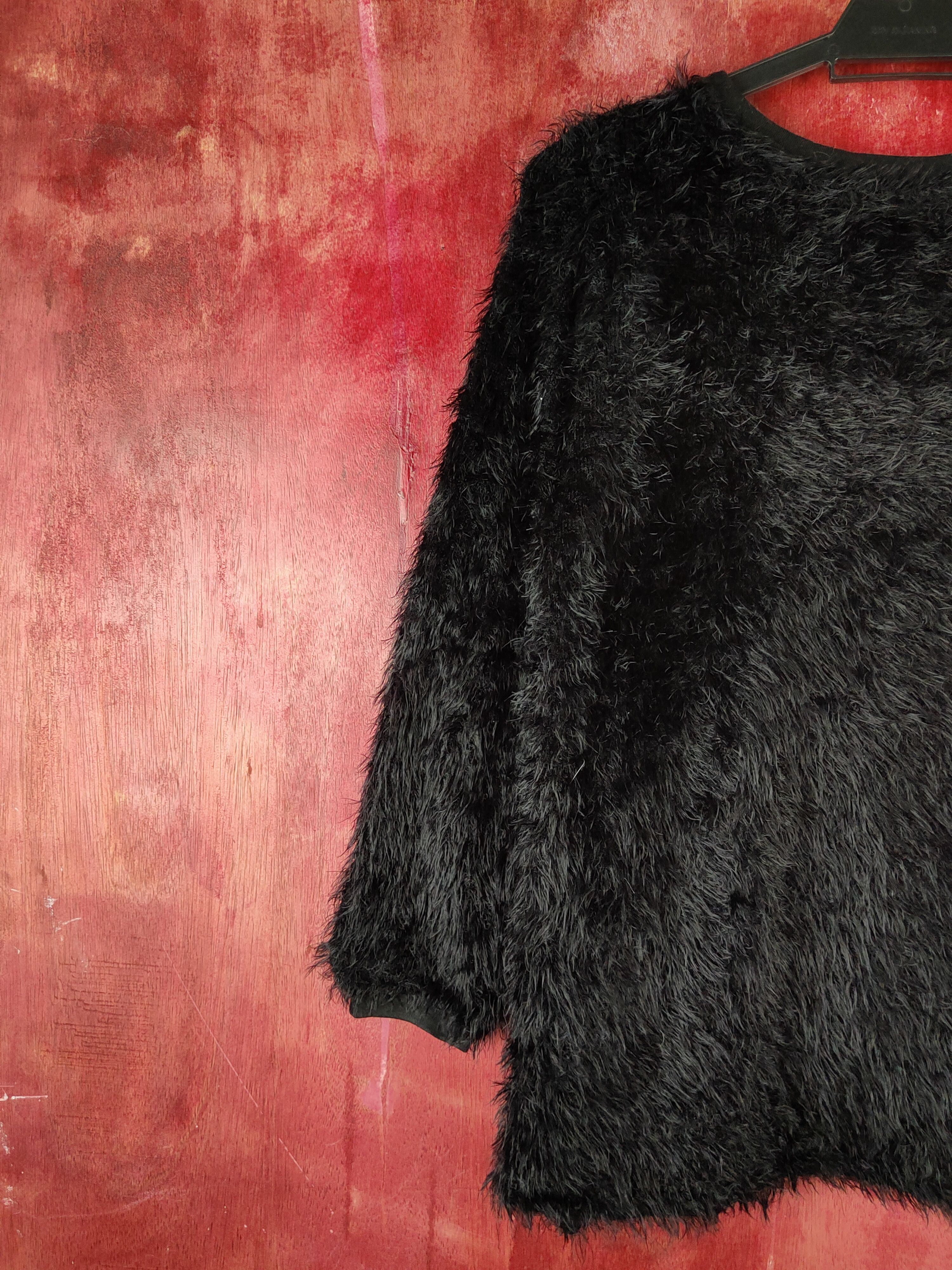 Homespun Knitwear × Japanese Brand × Vintage Rna.Inc Black Shag Shaggy Fur Mohair Knitwear #S2183 Size M / US 6-8 / IT 42-44 - 9 Thumbnail
