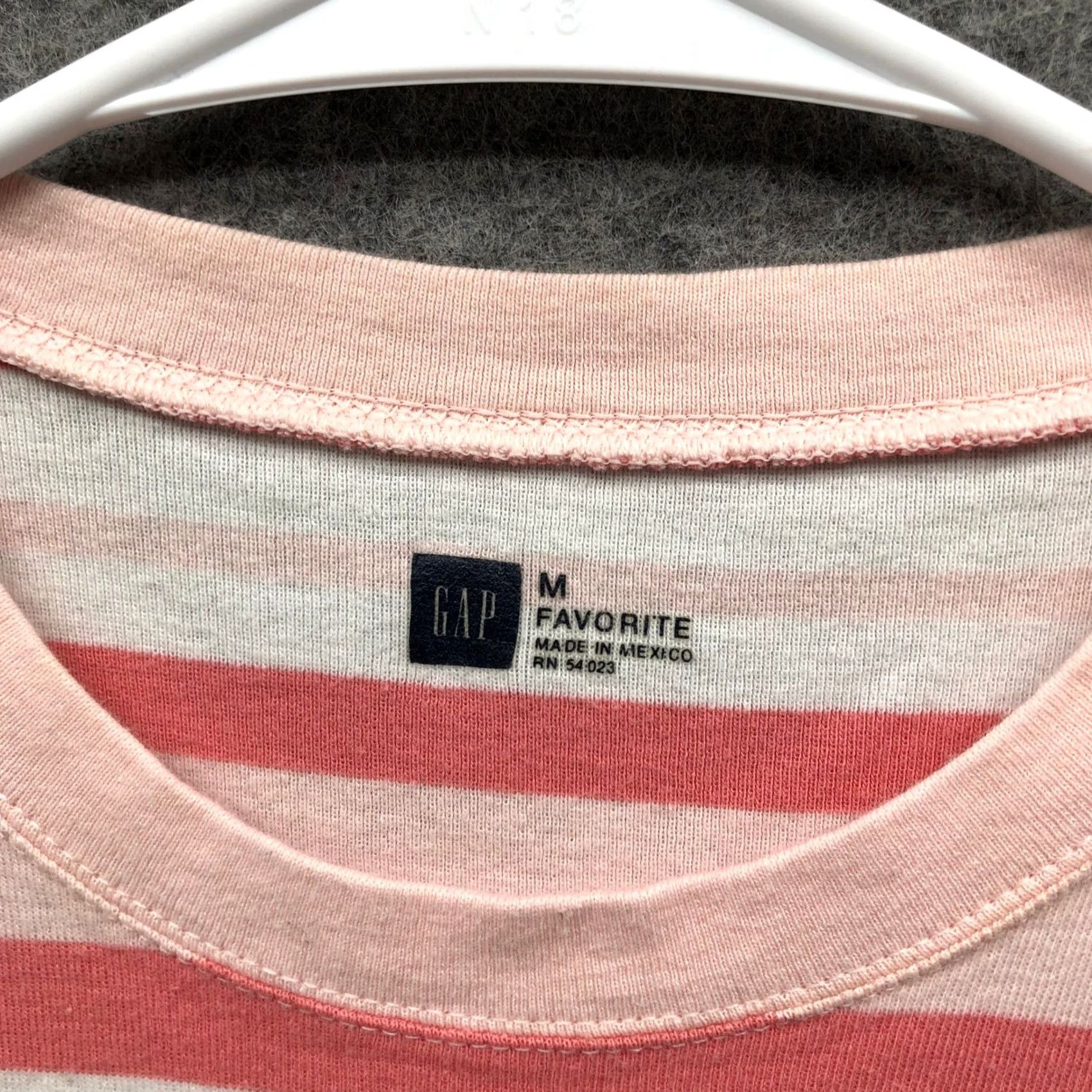 Gap Gap Favorite Tee T-Shirt Womens M Pink Striped Cotton Crew Neck Short Sleeve Size M / US 6-8 / IT 42-44 - 5 Thumbnail