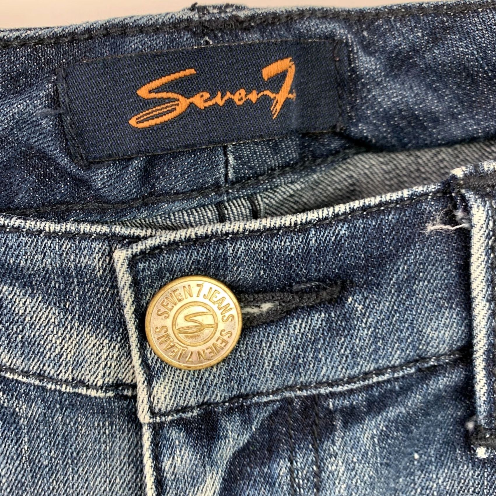 Vintage VINTAGE Seven7 Jeans Bootcut Womens 8 Blue Denim 5-Pocket Zipper Button Pocketed Pockets Size 30" / US 8 / IT 44 - 3 Thumbnail