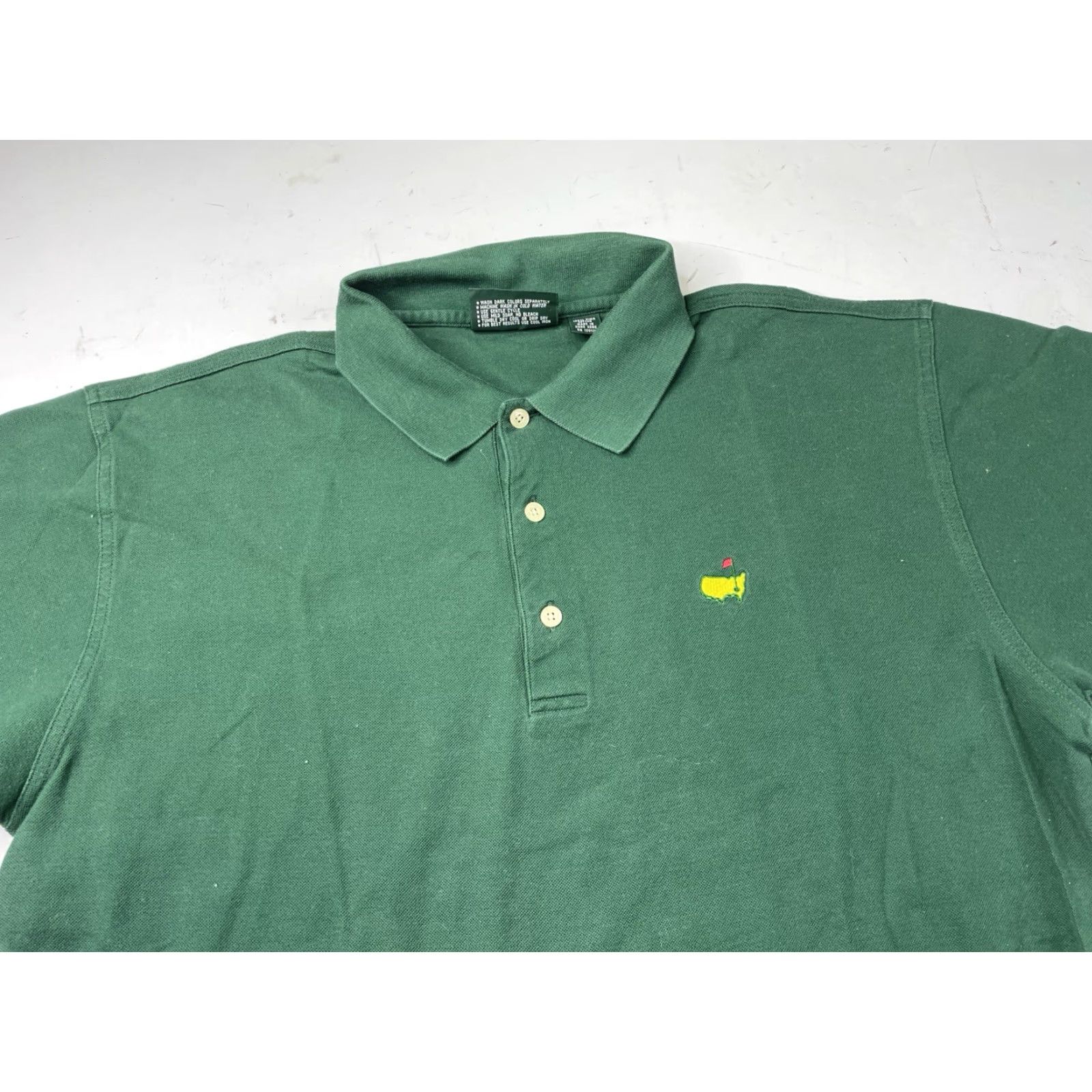 Vintage Masters Polo Shirt Men L Green 60s Cotton Short Sleeve Collared Button Logo Breathable Easy Care Golf Shirt Size US L / EU 52-54 / 3 - 2 Thumbnail