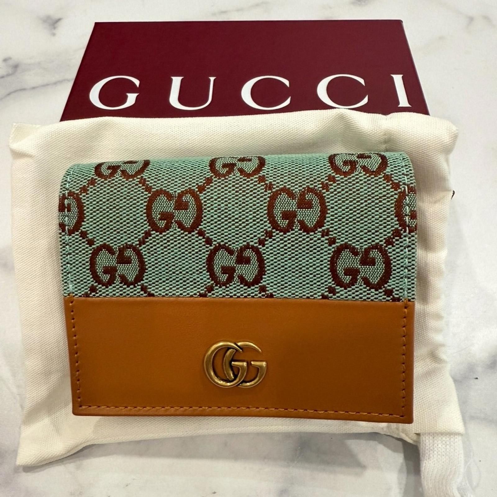 Gucci Gucci Green and Brown GG Canvas wallet Size ONE SIZE - 2 Thumbnail