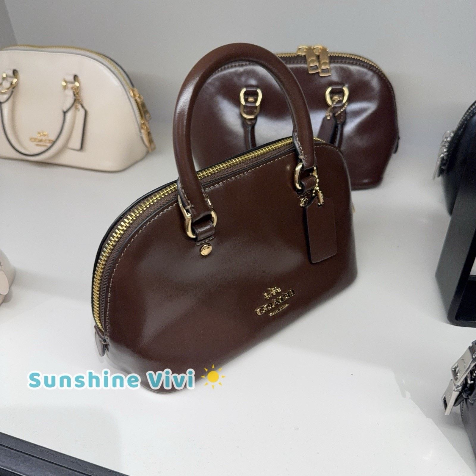 Coach NWT Coach Lala Mini Satchel Bag CEA01 Shiny leather Maple Size ONE SIZE - 2 Thumbnail