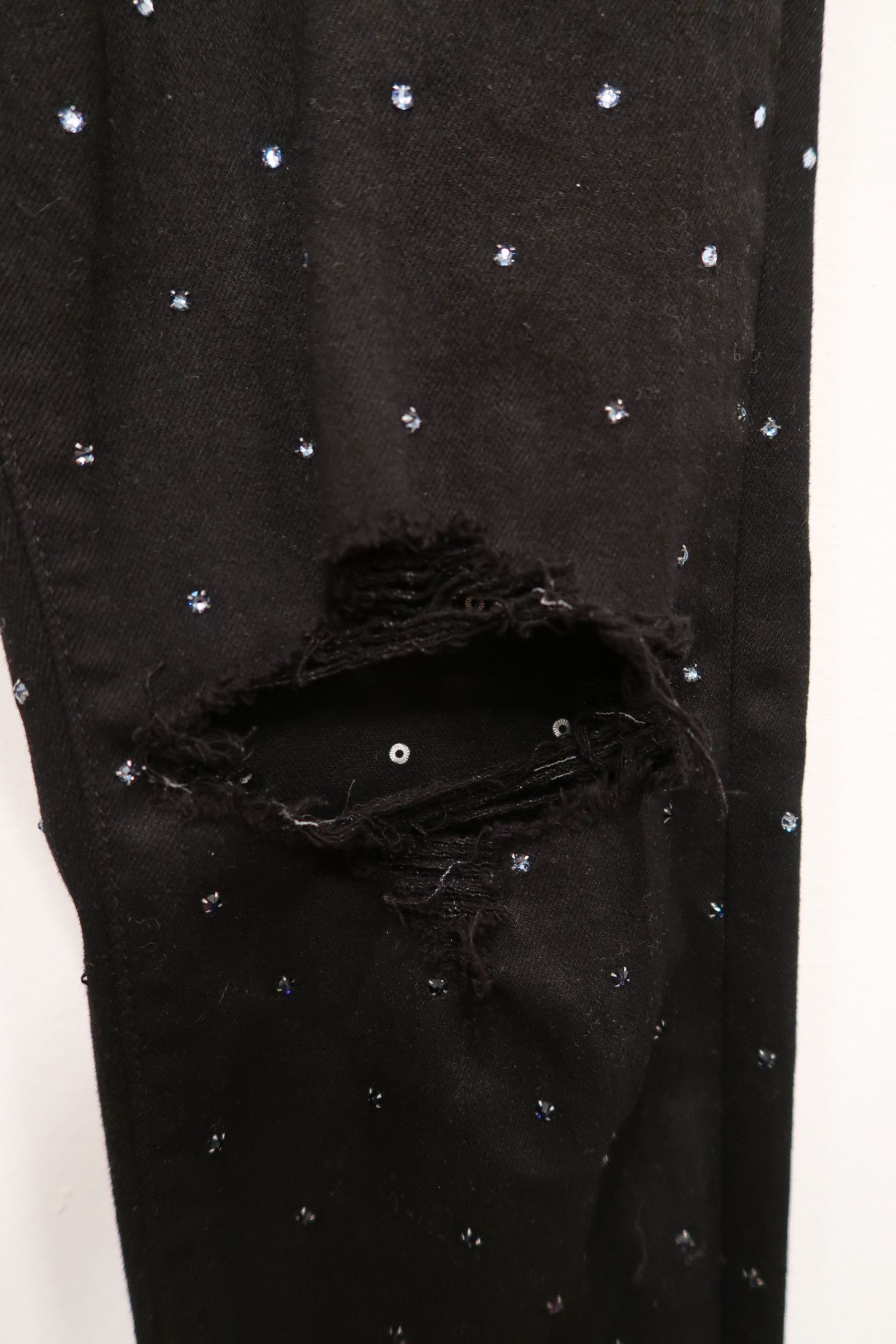 Amiri AMIRI Crystal-Embellished Distressed Denim Jeans Size US 33 - 4 Thumbnail