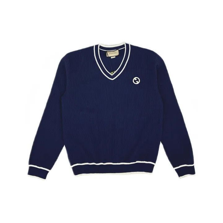 Gucci Gucci Gucci SS23 Striped V-Neck Casual Knit Sweater -2506 Size US M / EU 48-50 / 2 - 2 Thumbnail