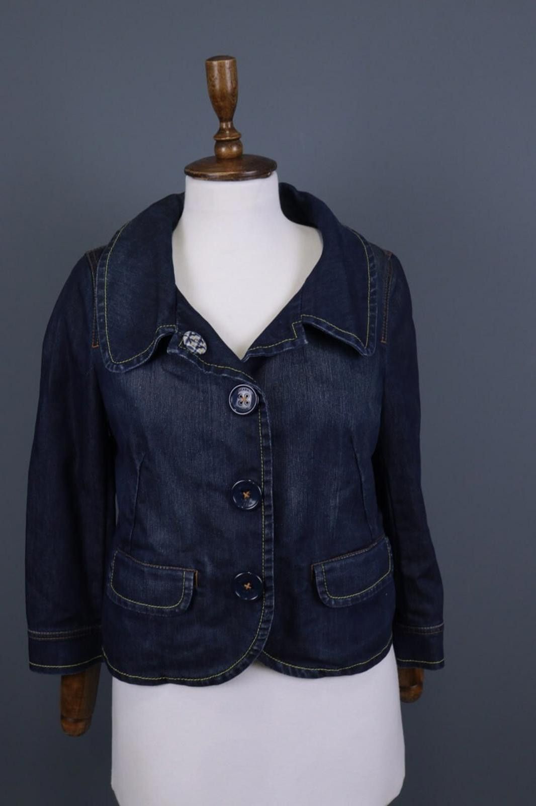 Escada Escada Blue Denim Three Button Blazer Jacket Size 36 Size M / US 6-8 / IT 42-44 - 1 Thumbnail