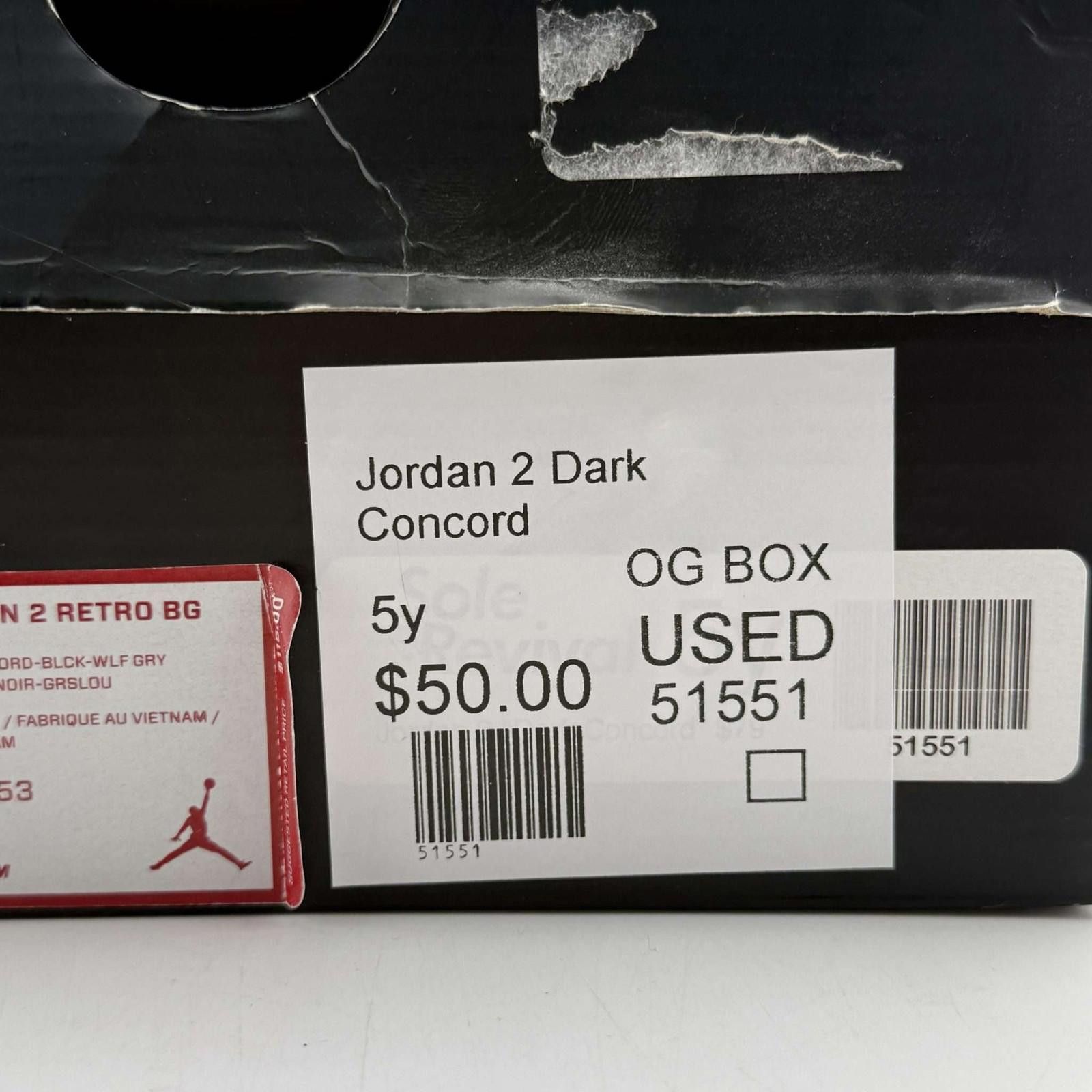 Nike Air Jordan 2 Retro BG Dark Concord 5Y Used OG Box 395718-153 Size US 5 / EU 37 - 9 Thumbnail