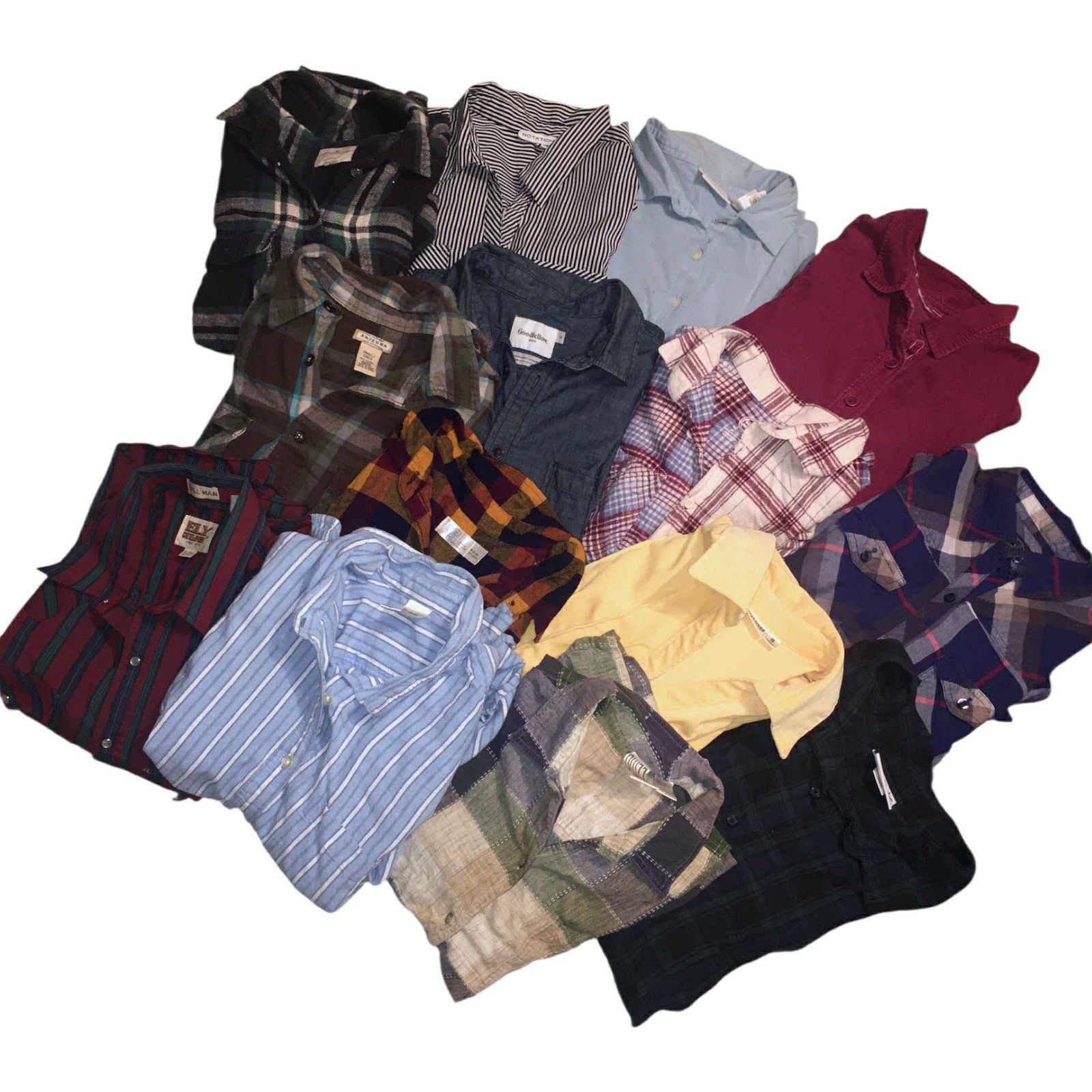 Other 14pc Button Up/Down Long Sleeve Shirts Flannels Plaid S/M Size M / US 6-8 / IT 42-44 - 1 Thumbnail