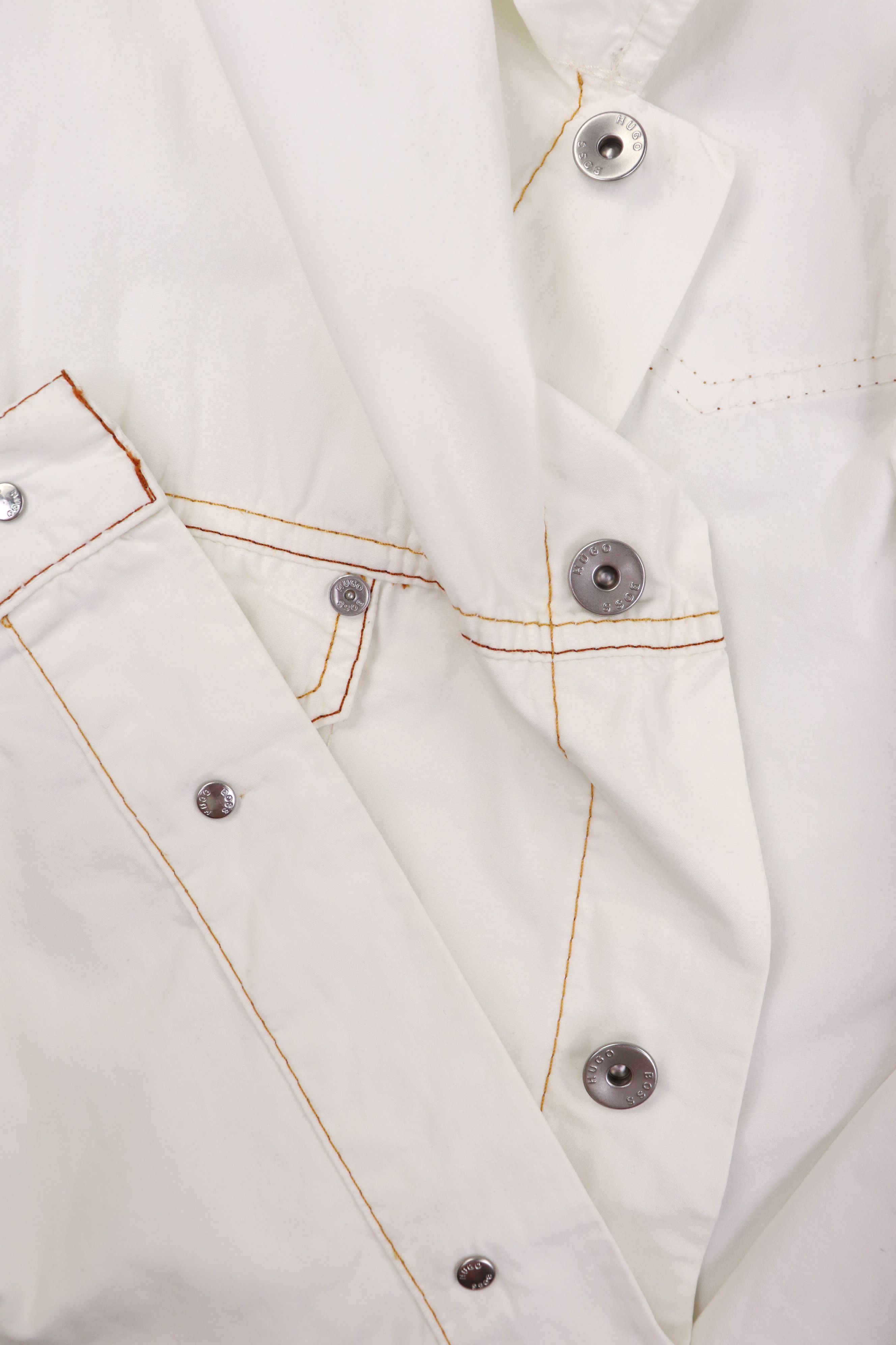 Hugo Boss Hugo Boss Vintage White Cotton Trucker Jacket Size US XL / EU 56 / 4 - 12 Thumbnail