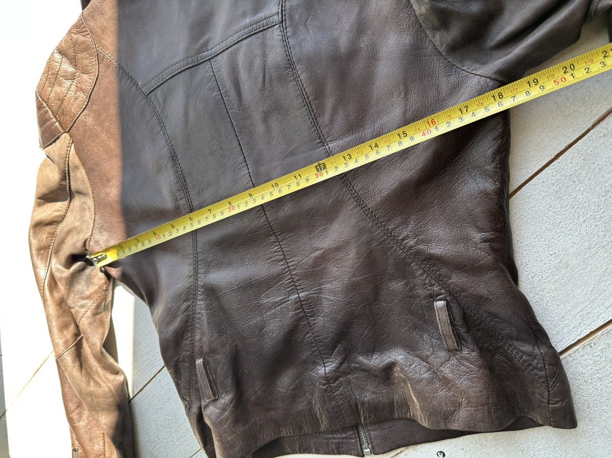 Other 🚨Y2K RICK OWENS TYPE DIRTY SLIM FIT ZIP LEATHER JACKET Size XS / US 0-2 / IT 36-38 - 15 Thumbnail