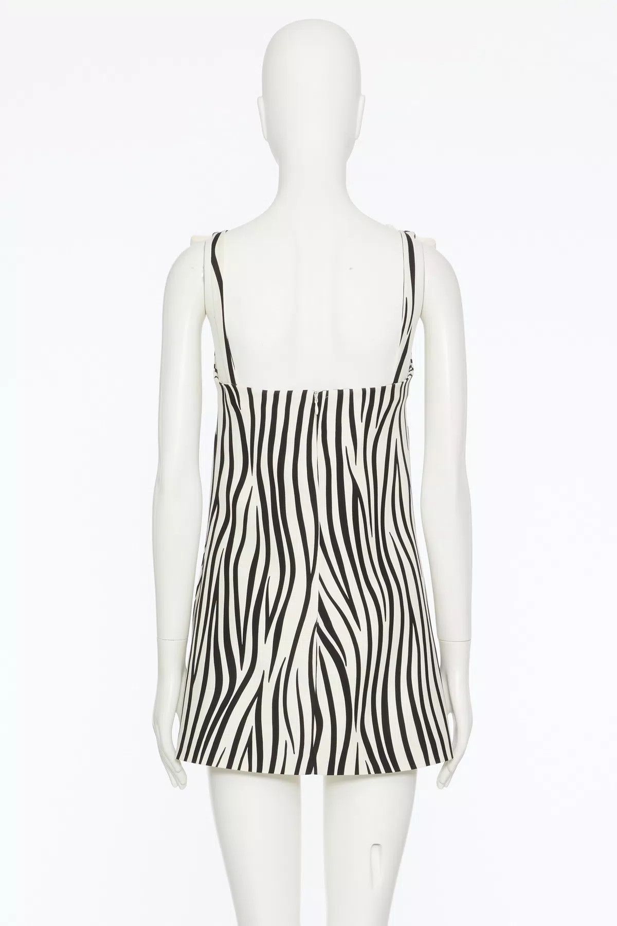 Valentino o1s1wg110925 Zebra 1966 Crepe Couture in Black/Avorio Size M / US 6-8 / IT 42-44 - 4 Thumbnail