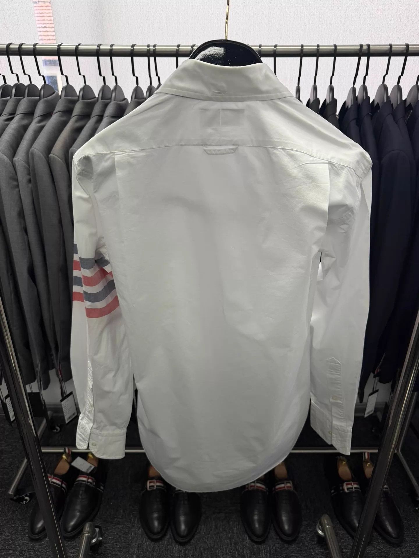 Thom Browne Thom Browne Men's 4-Bar White Poplin Shirt Size 2 Size US M / EU 48-50 / 2 - 2 Thumbnail