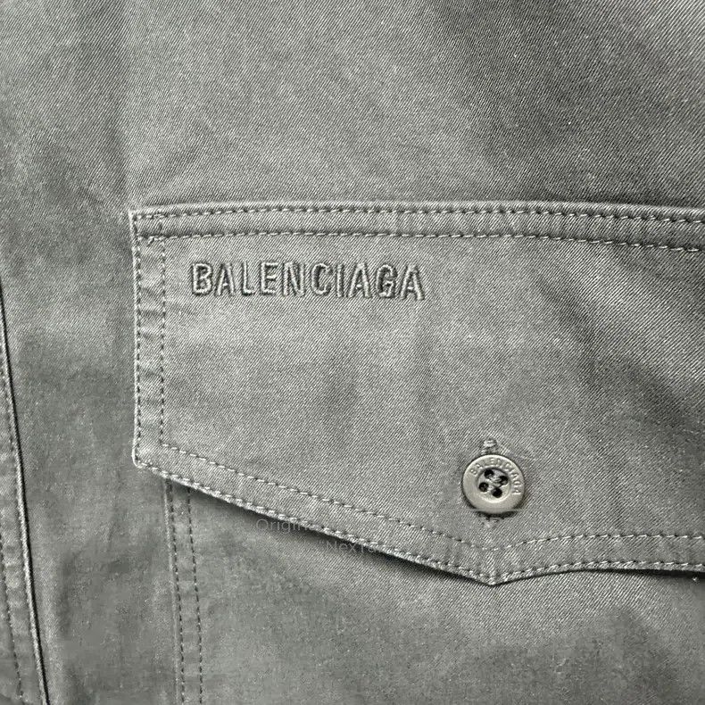 Balenciaga Balenciaga Black Wrinkled Canvas Work Jacket Size US XS / EU 42 / 0 - 4 Thumbnail
