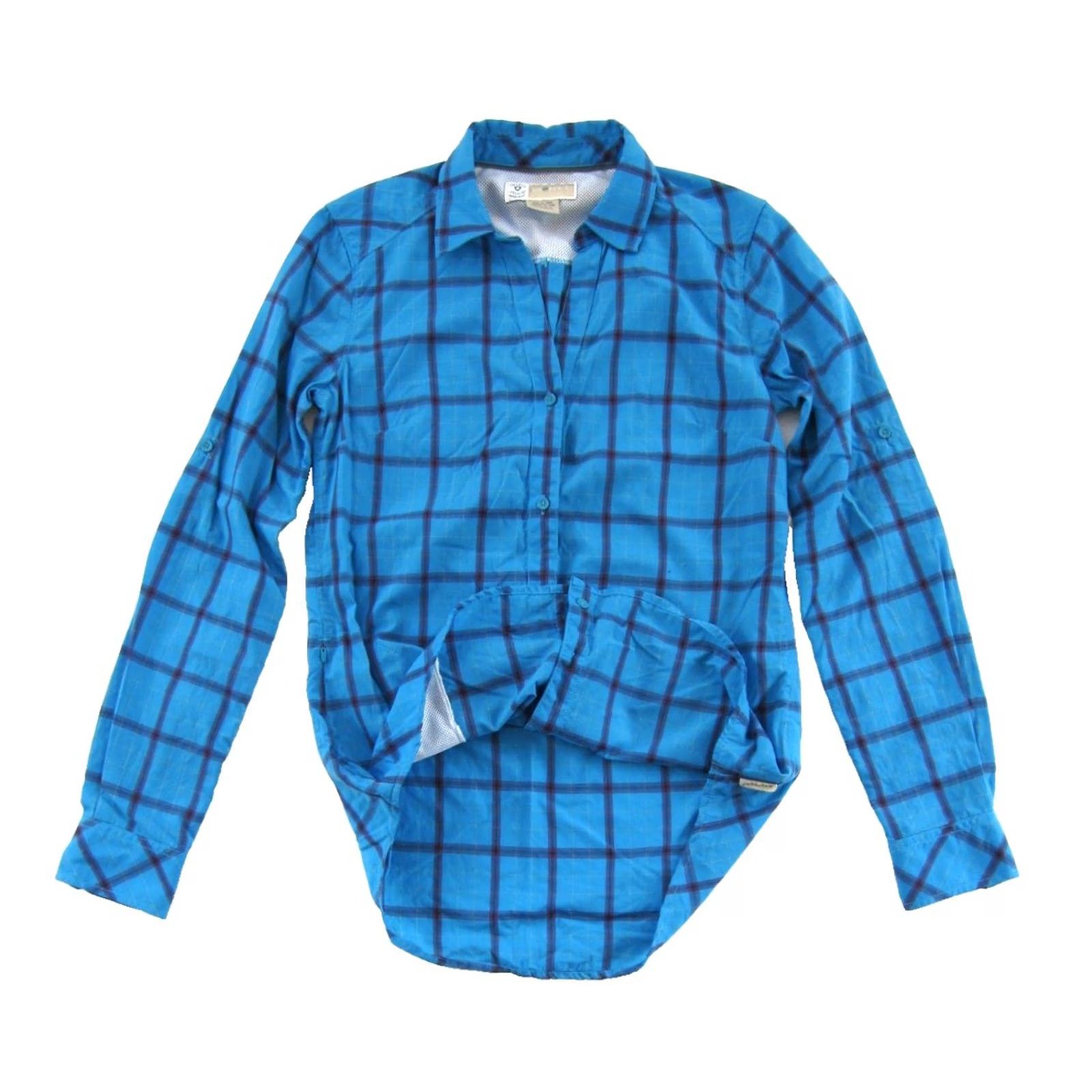 ExOfficio EXOFFICIO Blouse Shirt Plaid Long Sleeve Collared XS Blue Pink Yellow 90s Classic Retro 0-2 Womens Size XS / US 0-2 / IT 36-38 - 4 Thumbnail