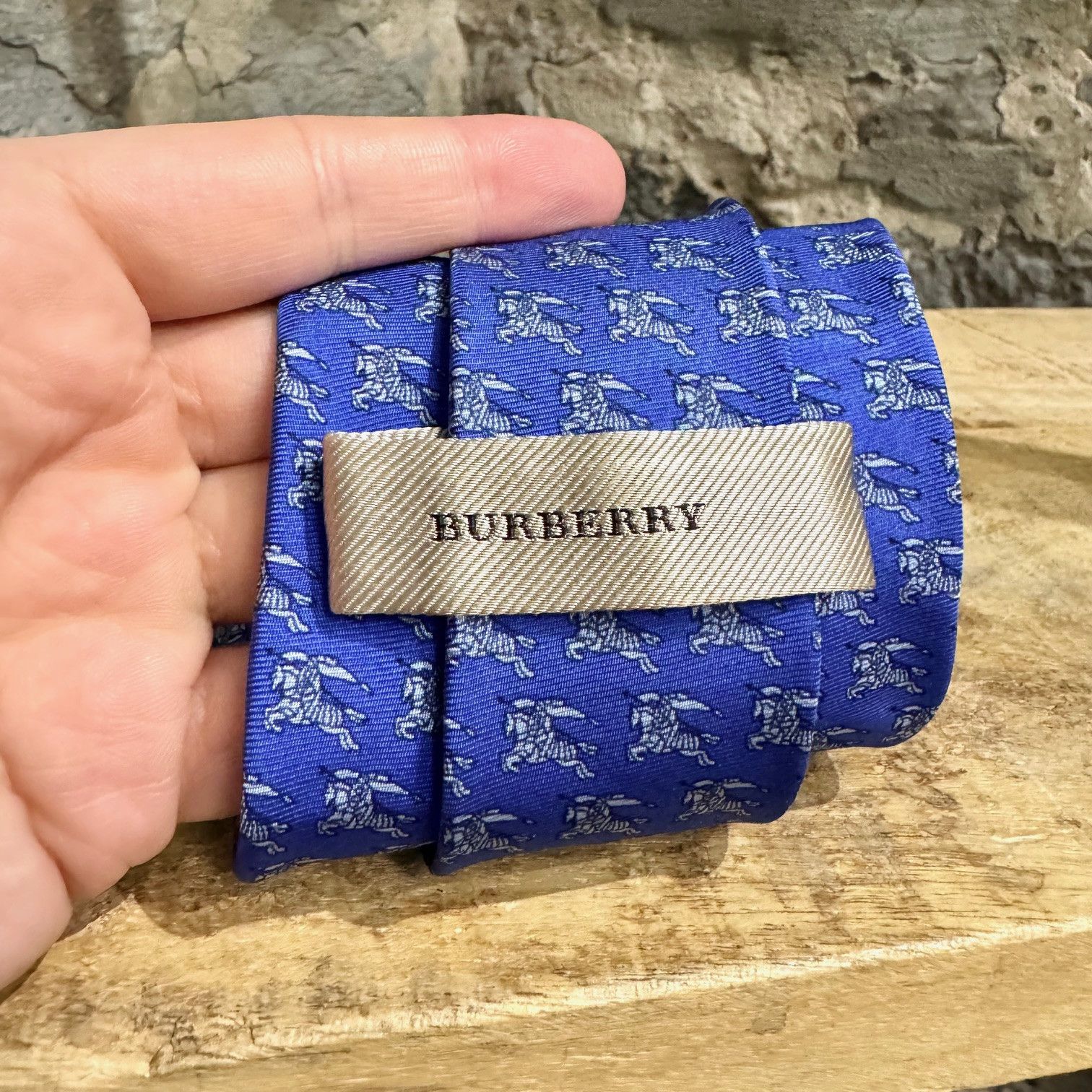 Burberry Burberry Knight Prints Blue Silk Tie Size ONE SIZE - 3 Thumbnail