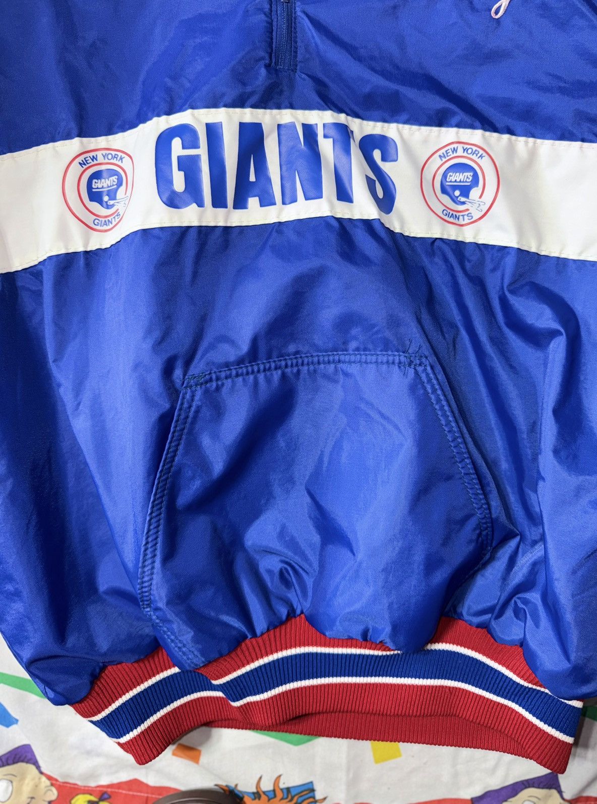 Delong Vintage 80s Delong New York Giants Jacket Mens 2XL 1/4 Zip Size US XXL / EU 58 / 5 - 2 Thumbnail