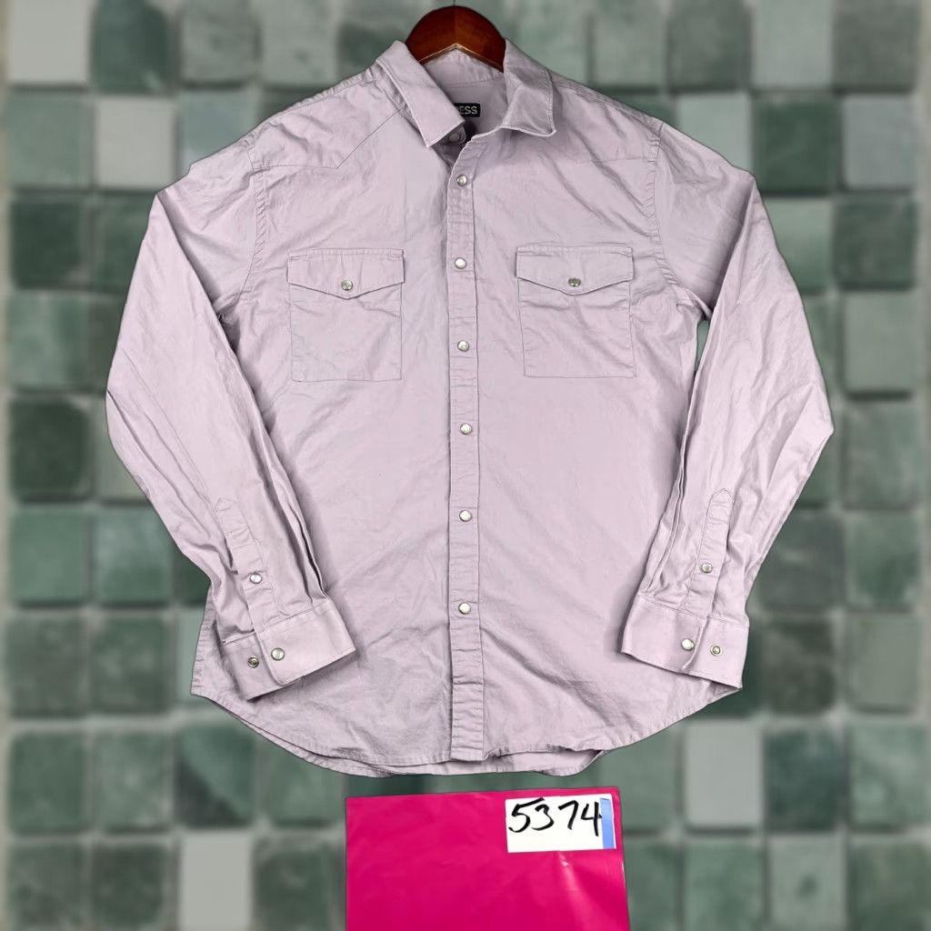 Express Express Shirt Large Lavender Pearl Button-Up Long Sleeve Mens Size US L / EU 52-54 / 3 - 1 Thumbnail