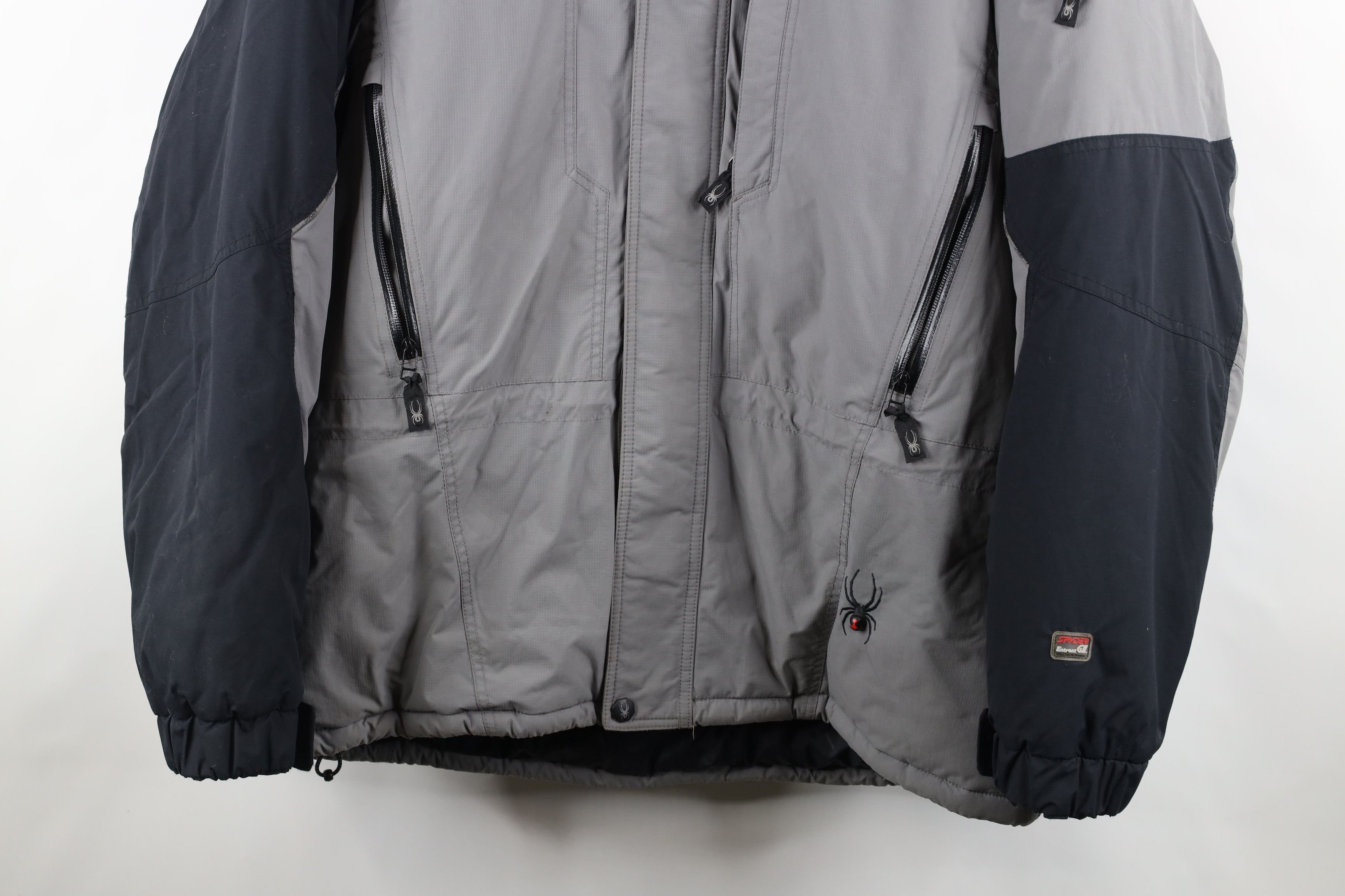 Spyder × Vintage Vintage Spyder Hooded Skiing Snowboard Puffer Jacket Gray Size US L / EU 52-54 / 3 - 3 Thumbnail