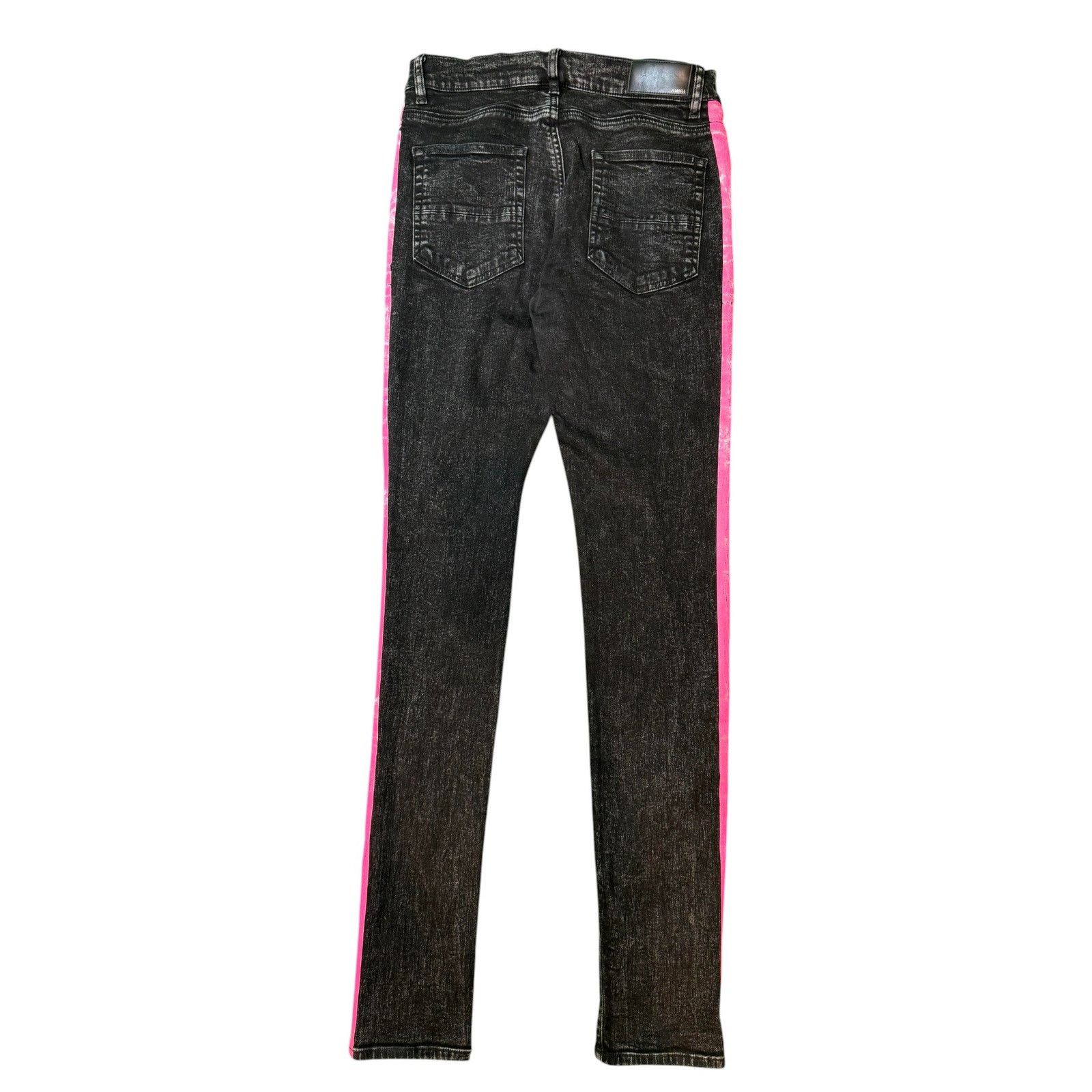 Amiri Amiri Pink Stripe Black Wash Jeans Size US 31 - 2 Thumbnail