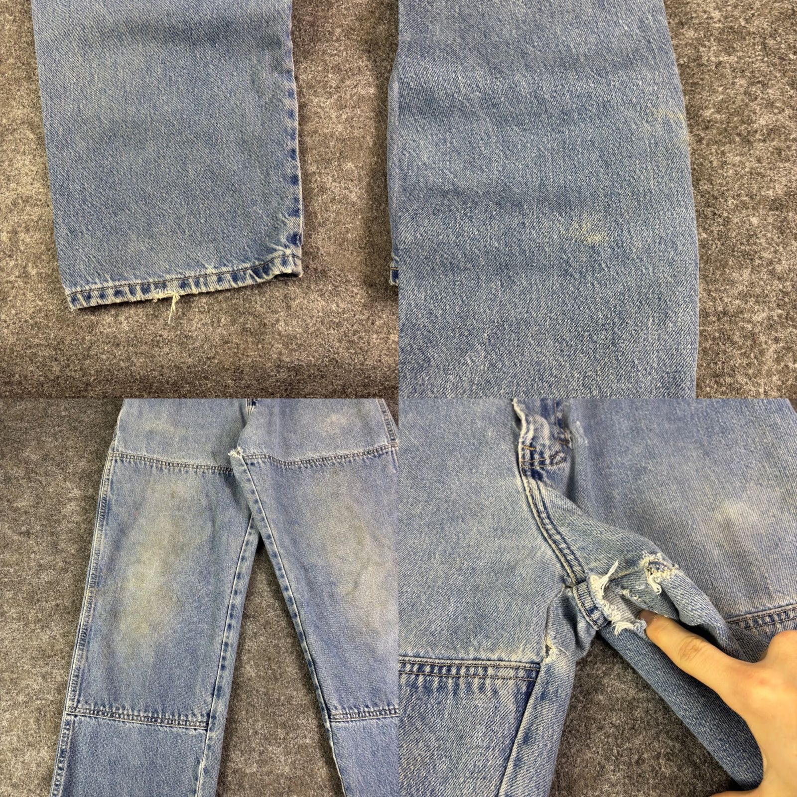 Dickies VINTAGE Dickies Jeans Mens 34x31 Light Wash Distressed Workwear Relaxed Straight Denim Blue 90s Mens Size US 34 / EU 50 - 8 Thumbnail