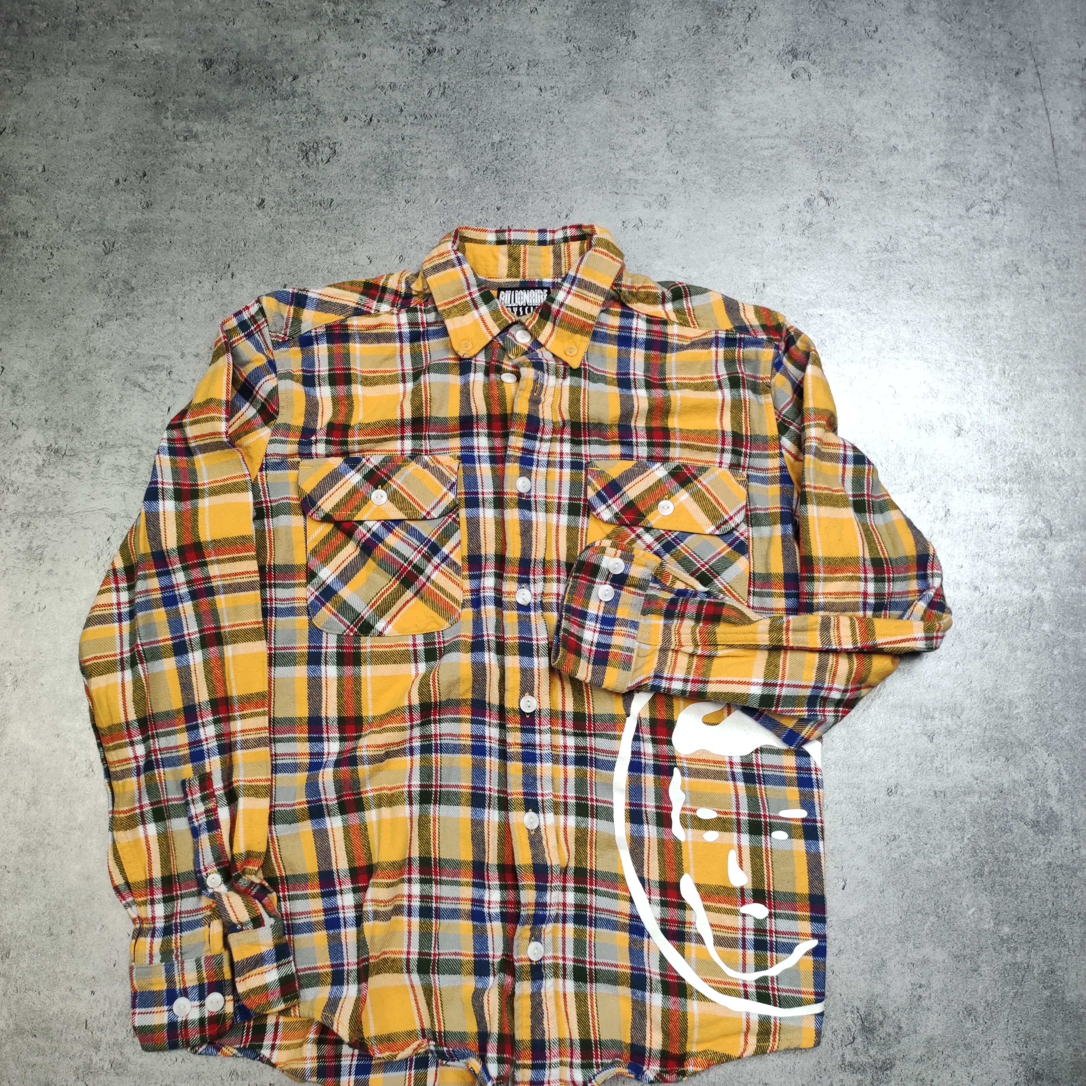 Billionaire Boys Club Billionaire Boys Club Yellow Checkered Smile Logo Shirt Size US S / EU 44-46 / 1 - 2 Thumbnail