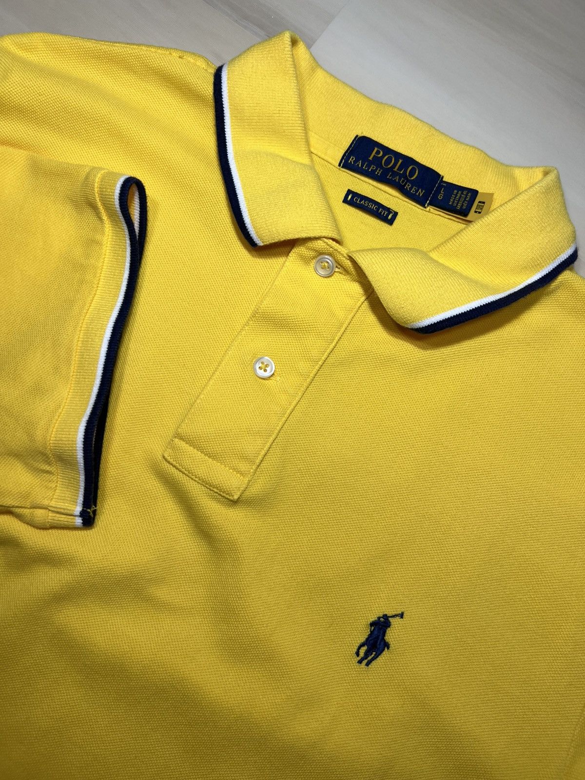 Polo Ralph Lauren Polo Ralph Lauren Men Yellow Tip Classic Fit Polo Michigan Size US L / EU 52-54 / 3 - 1 Thumbnail