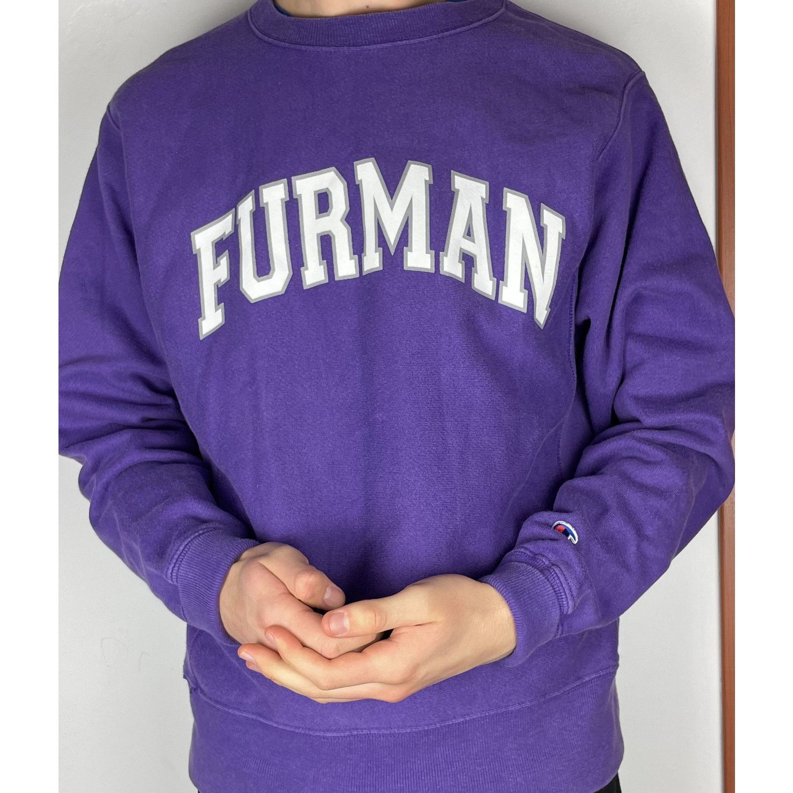 Champion × Vintage Champion Furman Women's Purple Crew Neck Sweatshirt Small Size S / US 4 / IT 40 - 2 Thumbnail