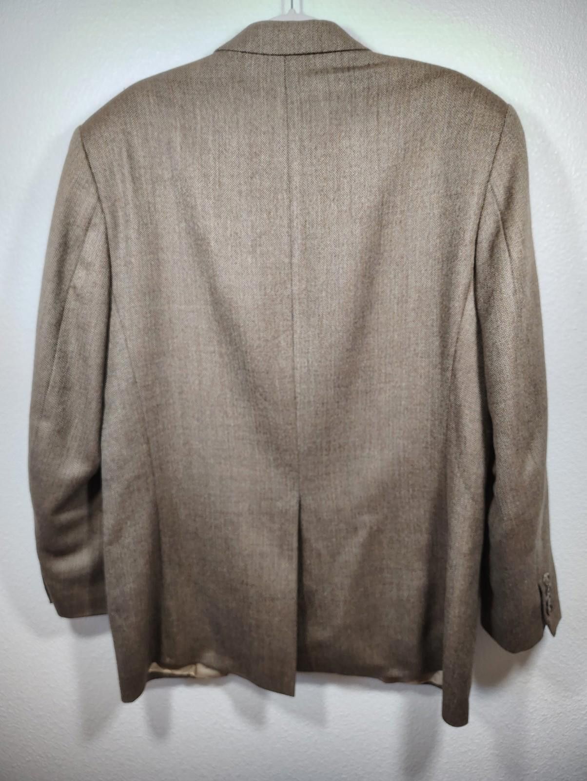 Chaps Chaps Pure Wool Brown Tan Sports Coat Jacket 2 Button Blazer Size 50R - 4 Thumbnail