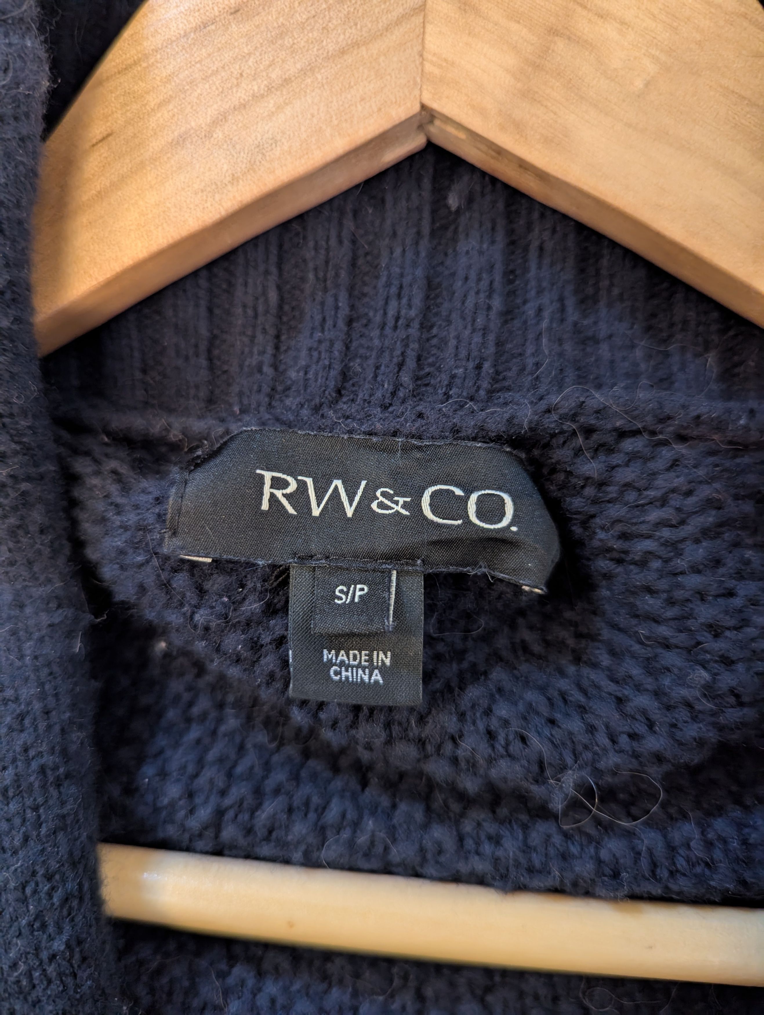 RW&CO. Men's RW & Co. Navy Cable Knit Shawl Cardigan Size US S / EU 44-46 / 1 - 5 Thumbnail