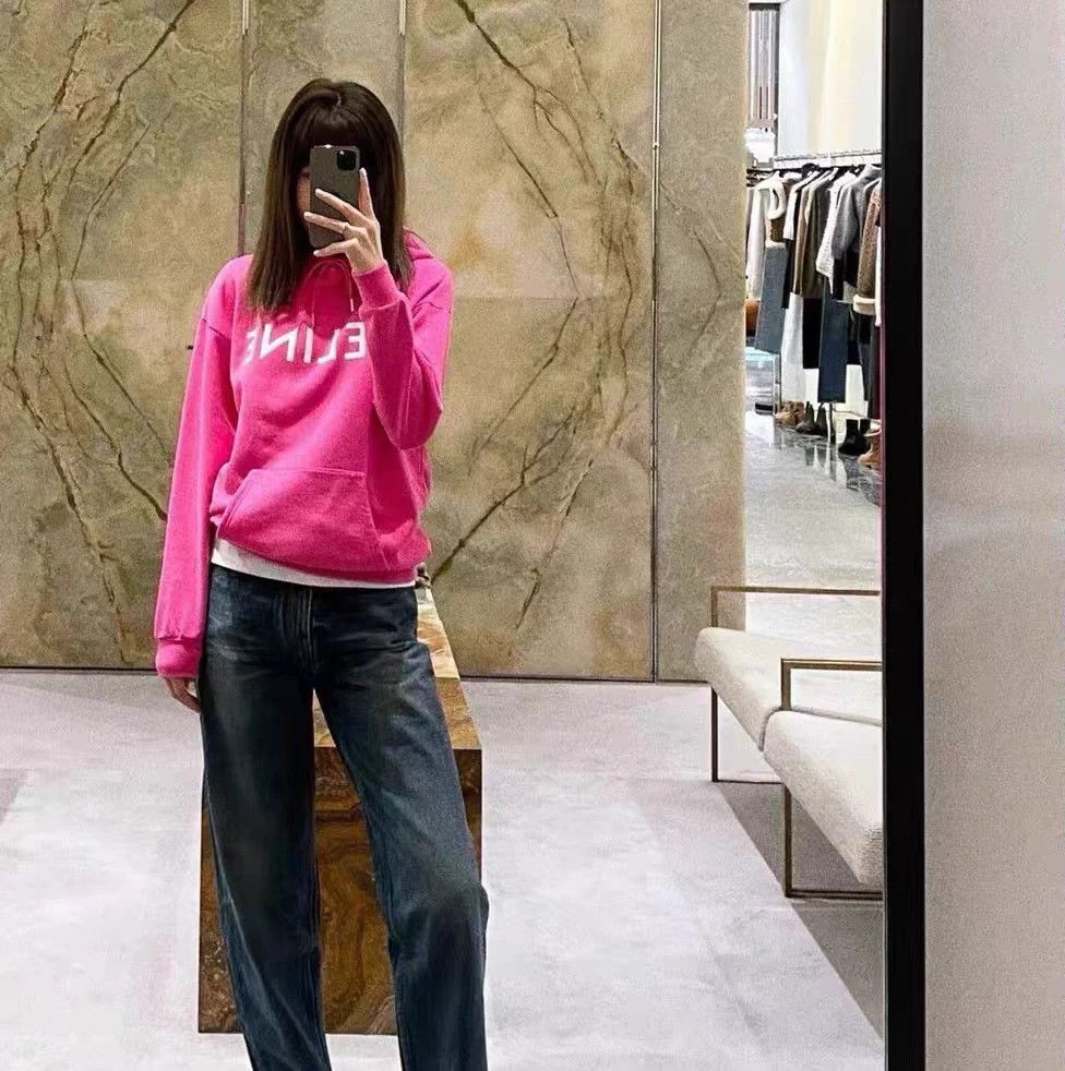 Celine Celine hot pink sweatshirt S white lettering Size S / US 4 / IT 40 - 8 Thumbnail