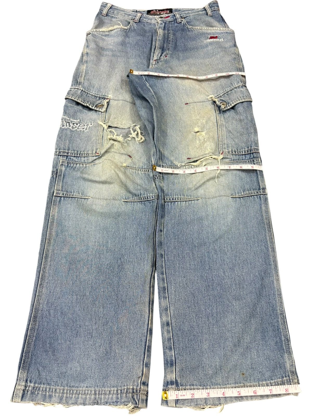 Other Vintage Japanese Brand Mud Wash Distress Baggy Cargo Jeans Size US 29 - 14 Thumbnail