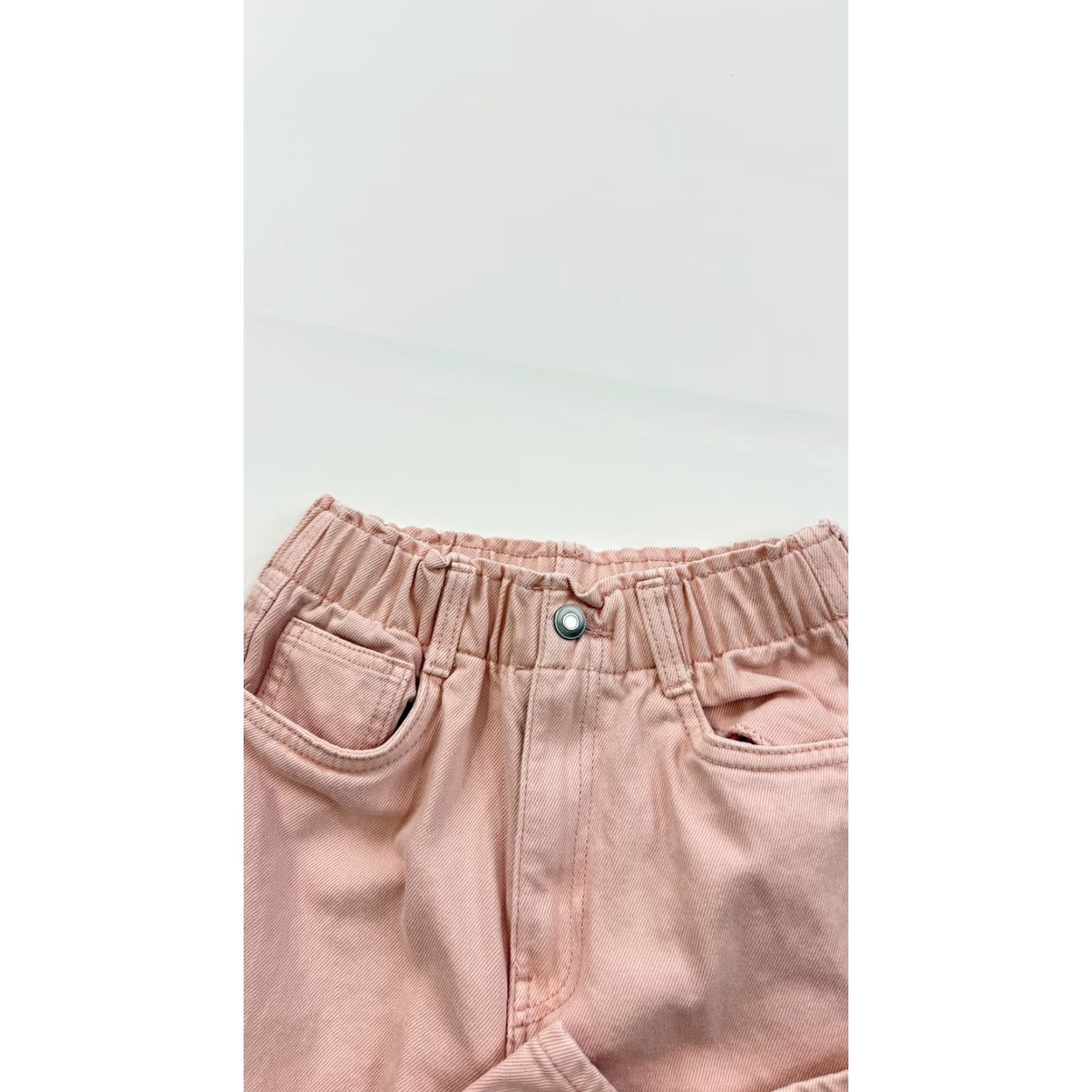 H&M H&M Jeans Womens 0 Pink Straight Leg Elastic Waist 100% Cotton Denim Light Wash Jeans Size 25" / US 0 / IT 36 - 2 Thumbnail
