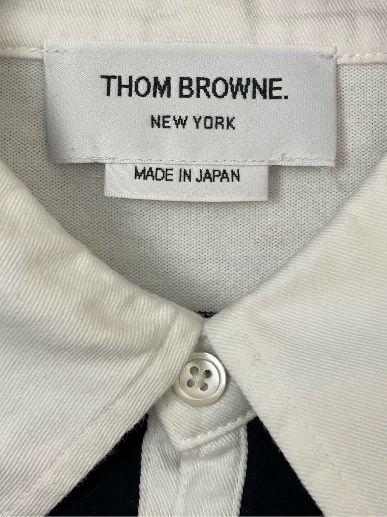 Thom Browne Thom browne Black and white striped Polo collar four-stripe Size US L / EU 52-54 / 3 - 6 Thumbnail