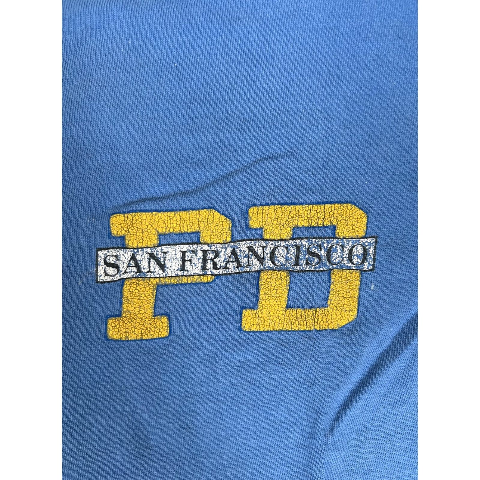 Vintage VINTAGE Oneita Shirt Mens XL Blue PD San Francisco Graphic Made USA 90s Size US XL / EU 56 / 4 - 2 Thumbnail