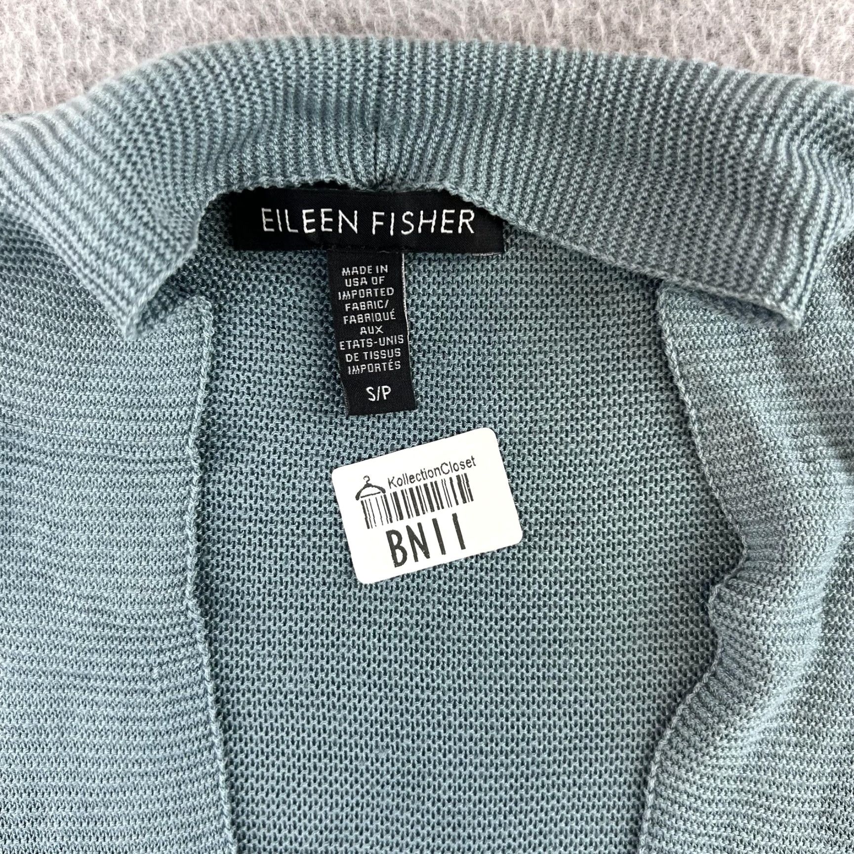 Eileen Fisher Eileen Fisher Cardigan Womens Small Petite Green Duster Open Front Rib Knit Size S / US 4 / IT 40 - 6 Thumbnail