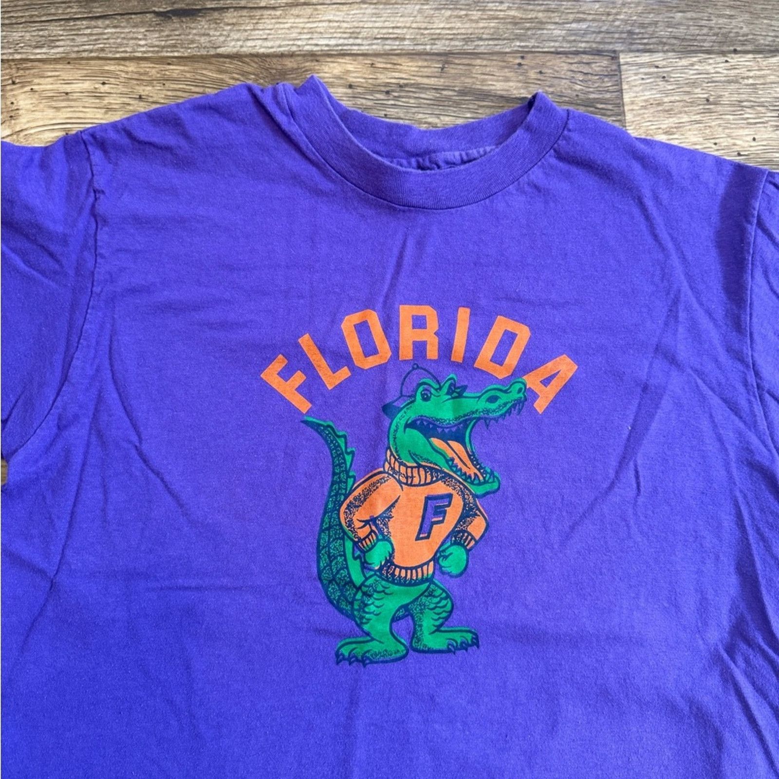 Hanes Vintage 90s Florida Gators Purple Graphic Tee Shirt Size L / US 10 / IT 46 - 2 Thumbnail